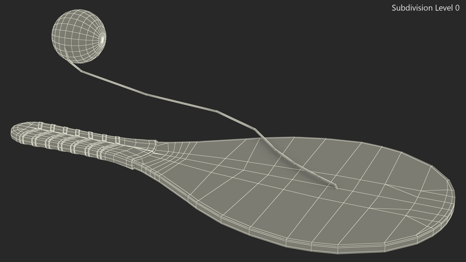Vintage Paddle Ball 3D model