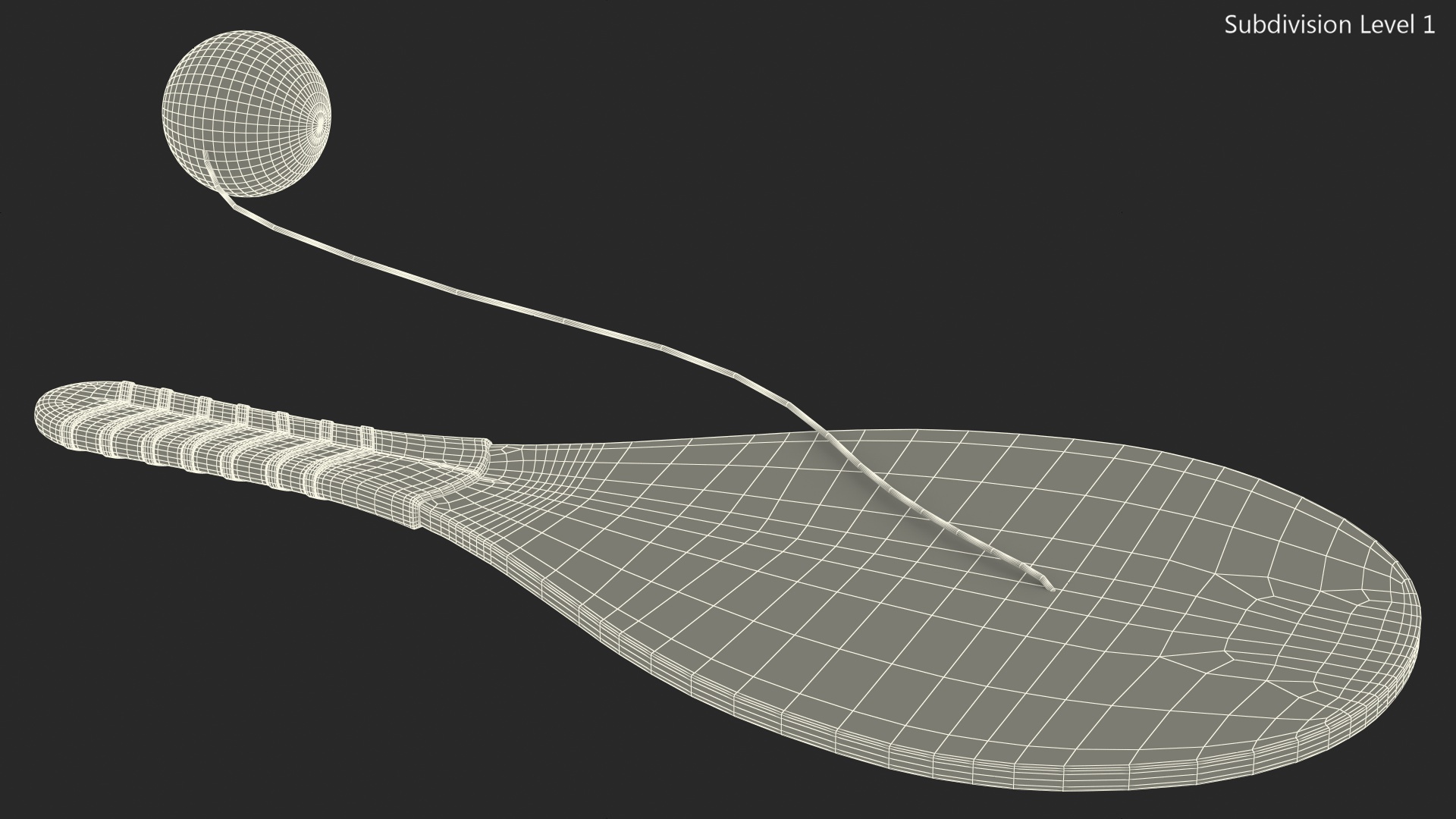 Vintage Paddle Ball 3D model