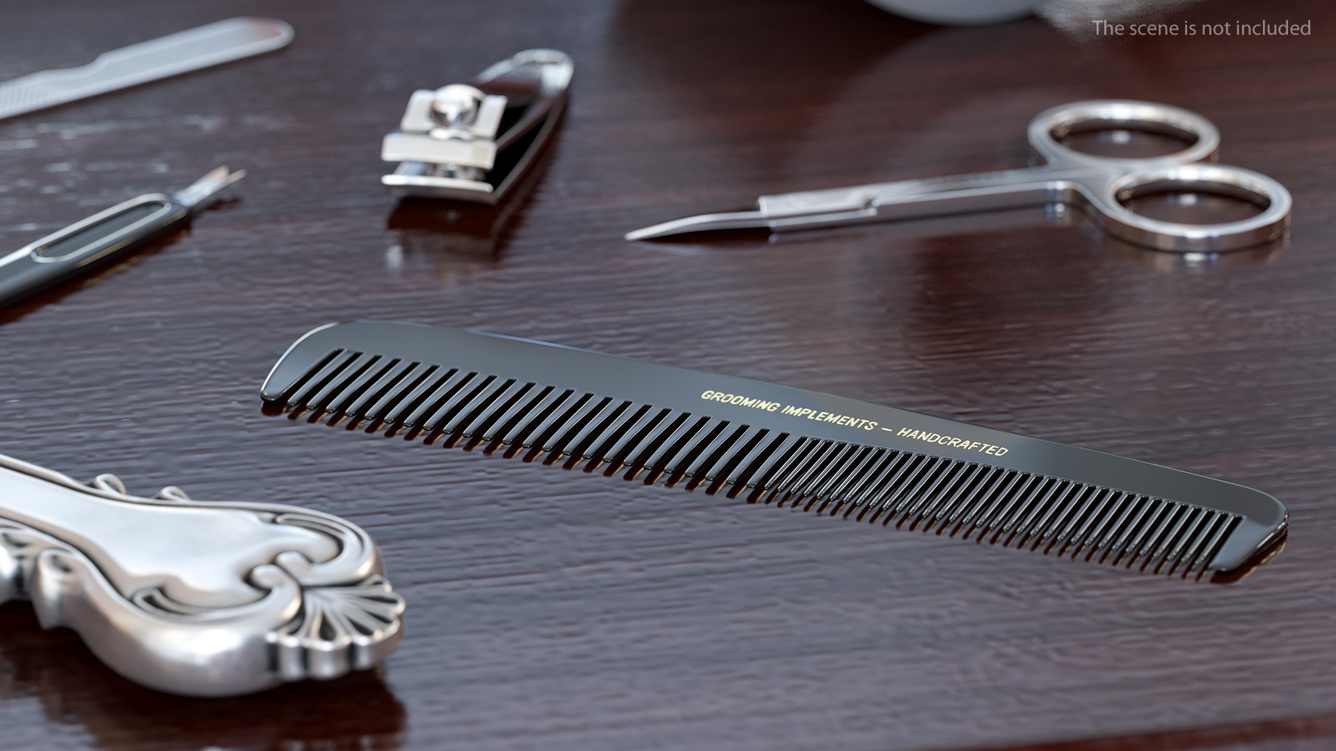 Pocket Comb Black 3D