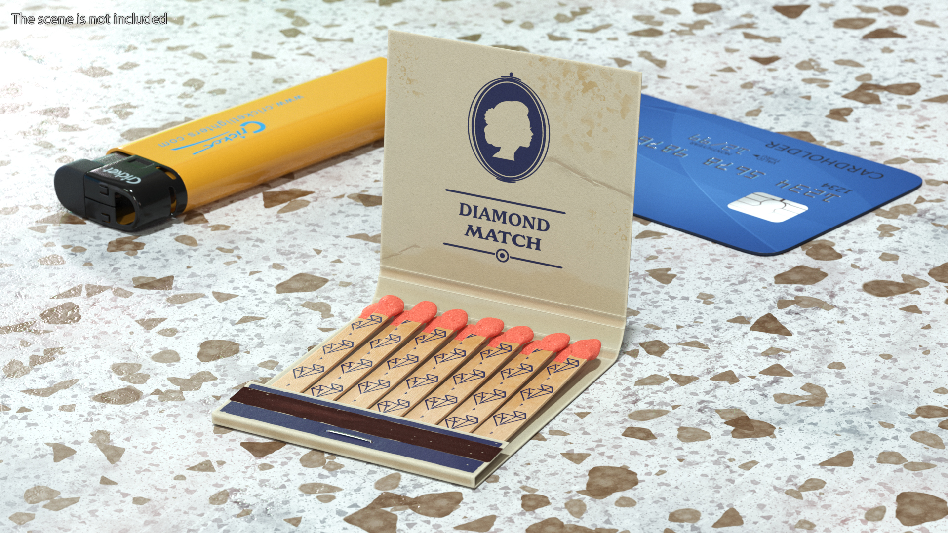 3D MatchBook Vintage Cover Open model