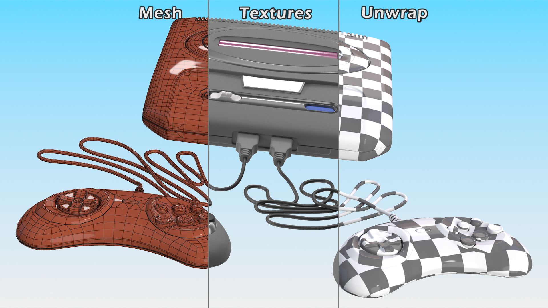 Game Console for TV Grey 3D model