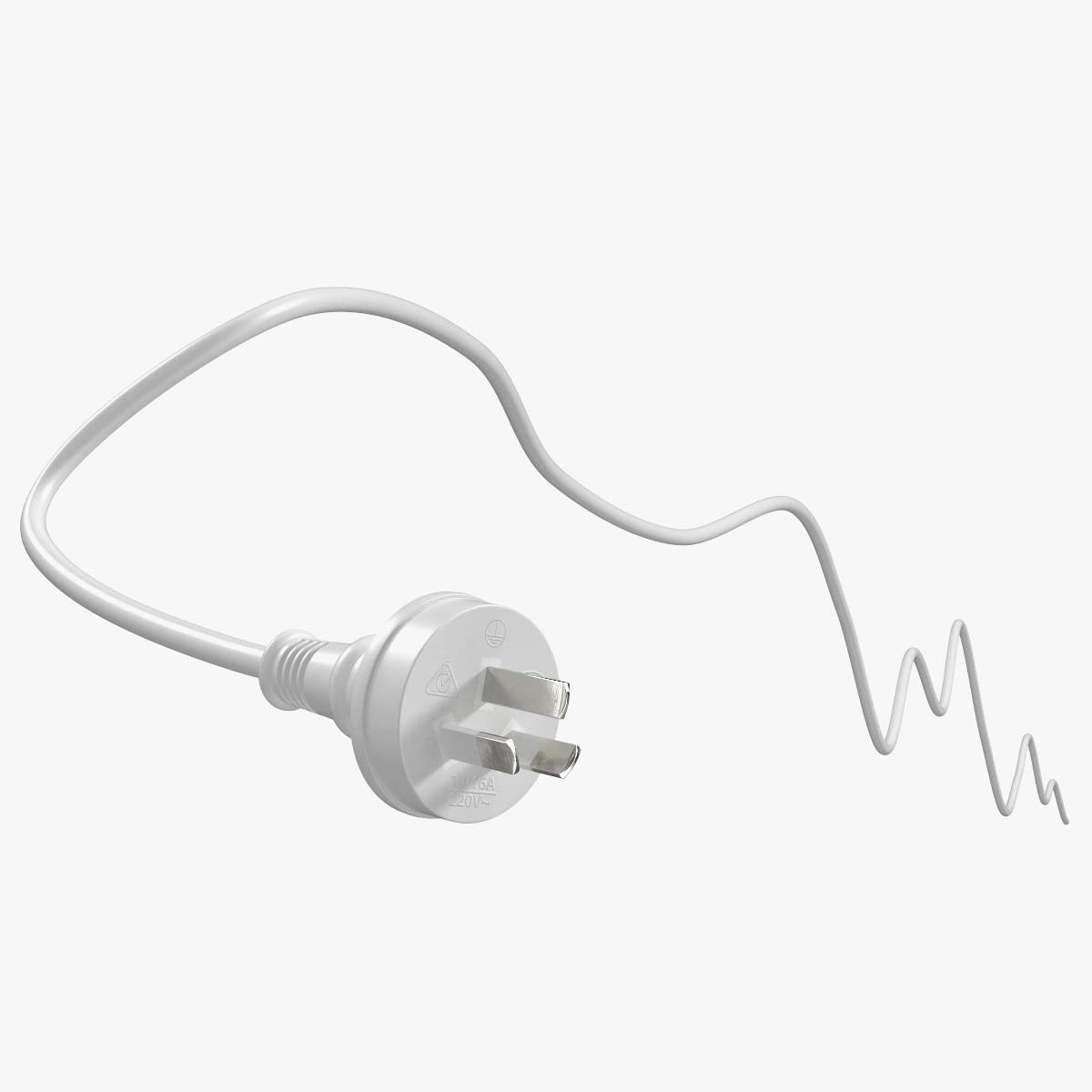Type I Electric Plug White Rigged for Cinema 4D 3D