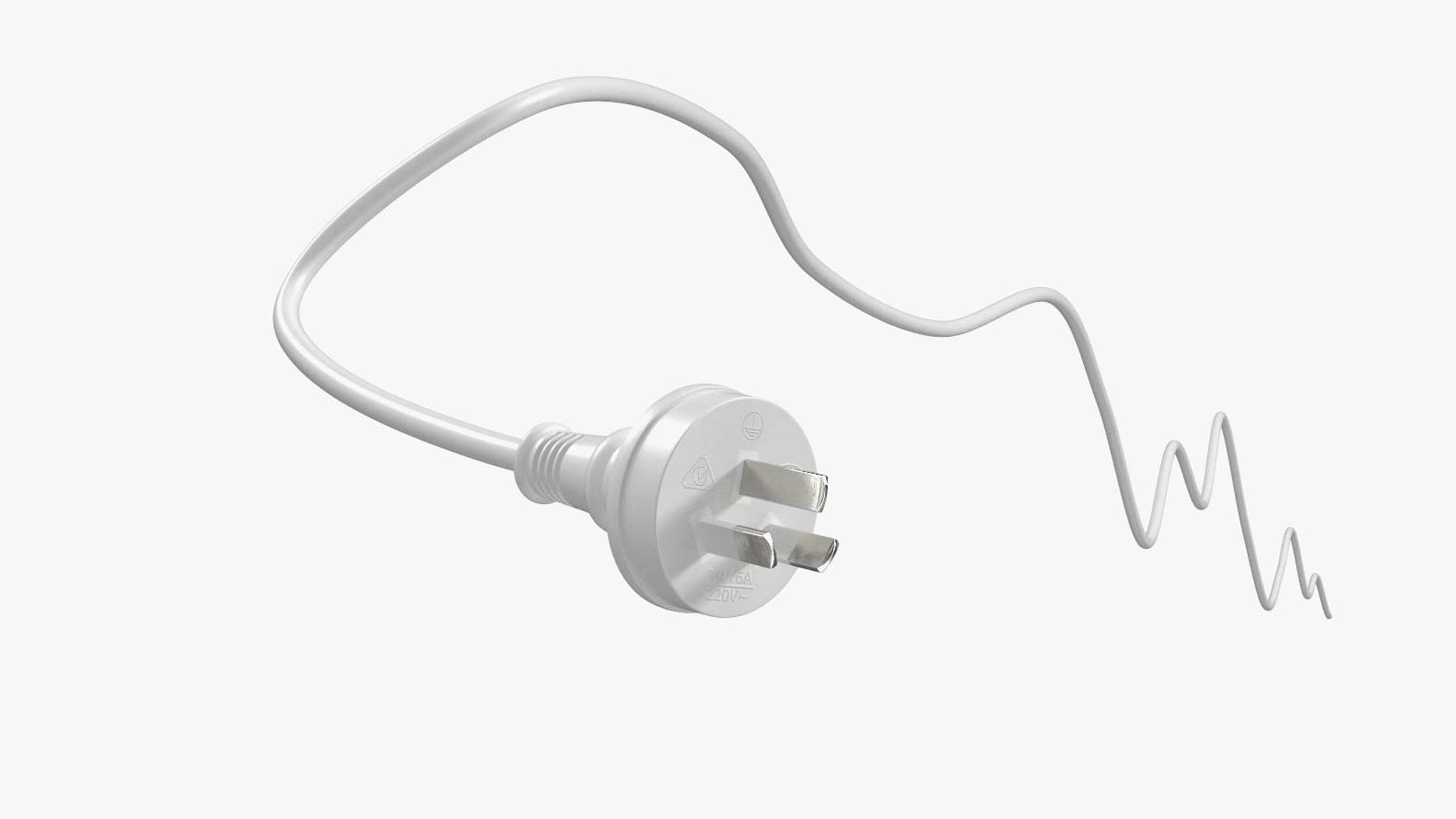 Type I Electric Plug White Rigged for Cinema 4D 3D