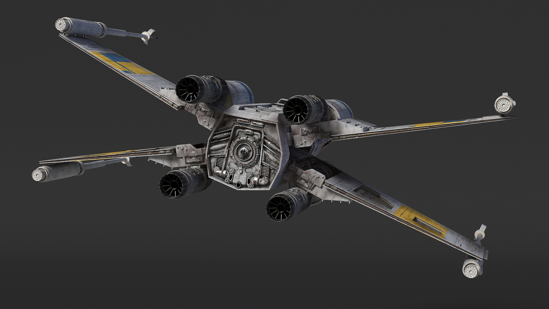 Space Fighter X-Wing Starship 3D model