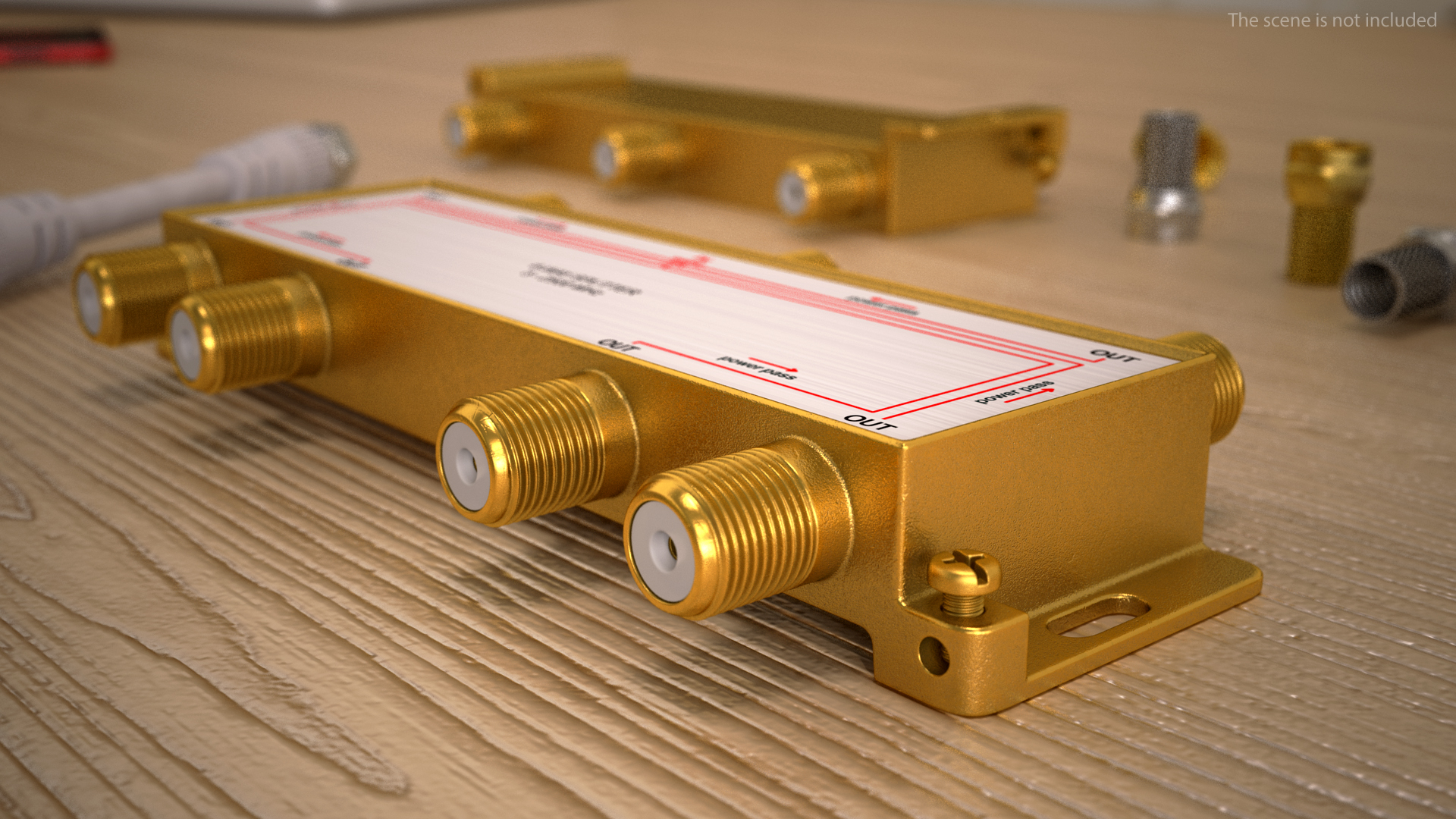 Wide Broadband Coaxial Splitter F Type 6 Way 3D model