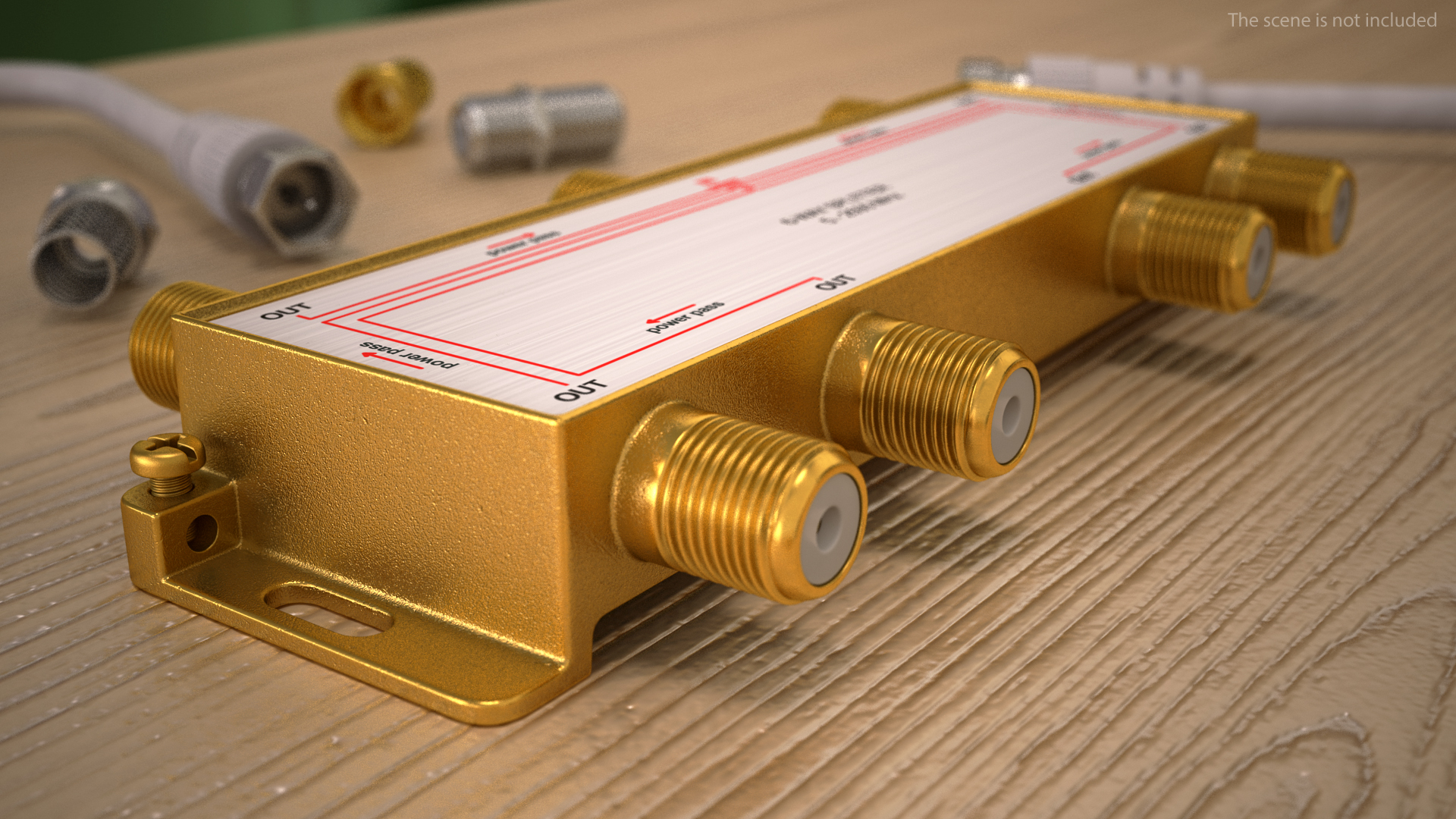 Wide Broadband Coaxial Splitter F Type 6 Way 3D model