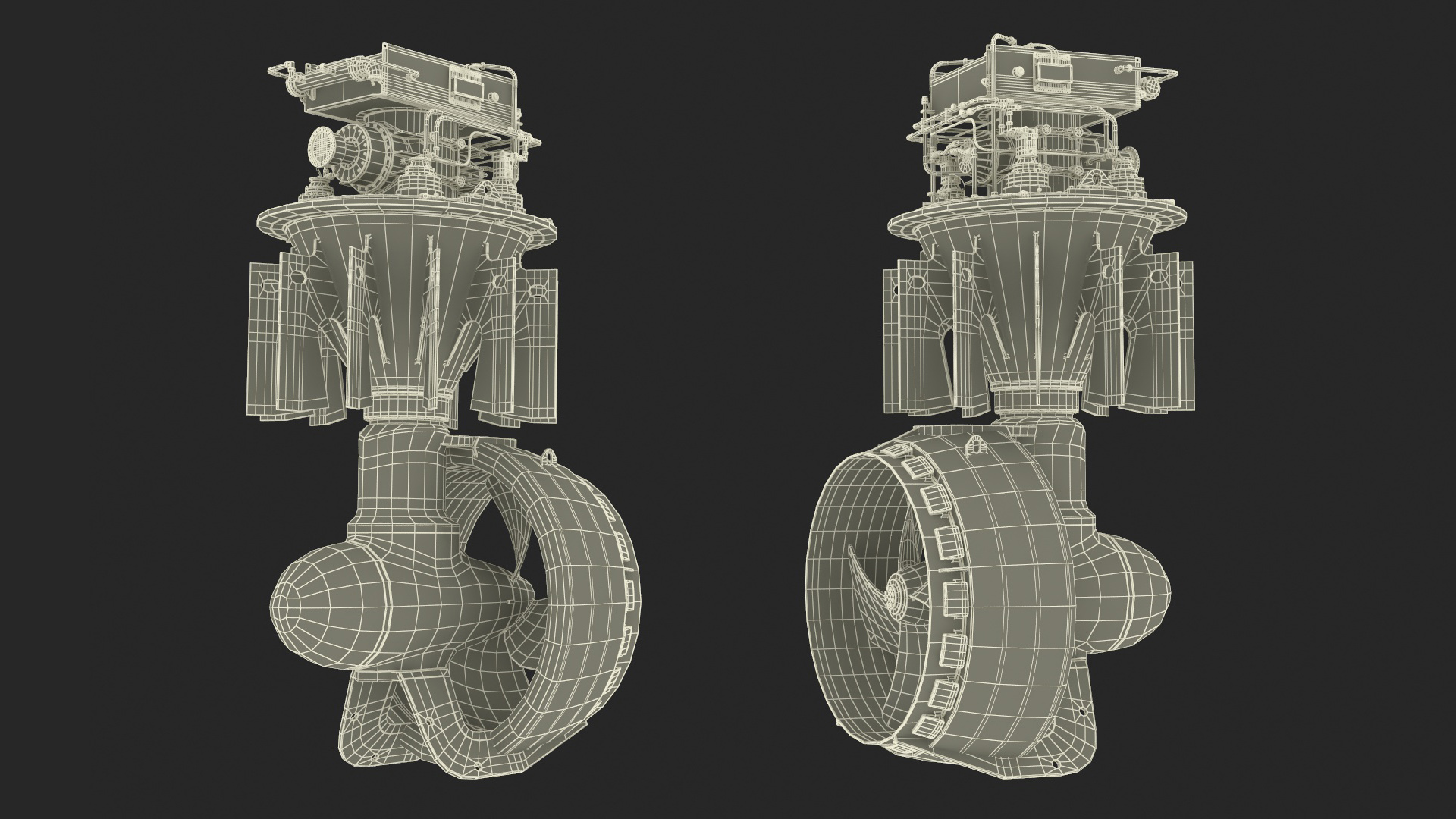 3D model Ship Rudder Propeller SCHOTTEL