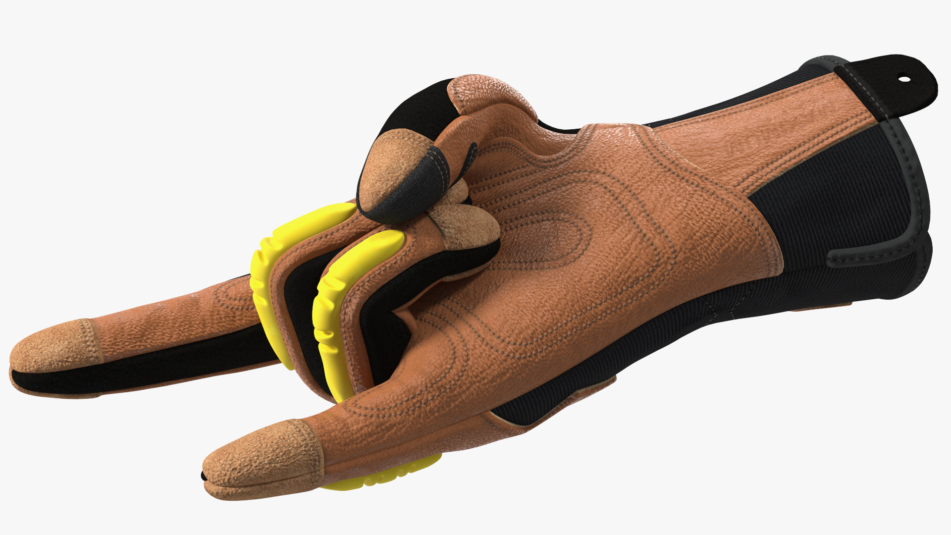 Safety Leather Gloves with Knuckle Guards Sign of the Horns 3D model