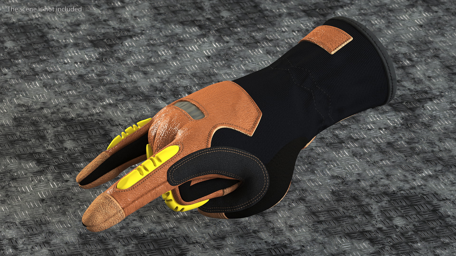 Safety Leather Gloves with Knuckle Guards Sign of the Horns 3D model