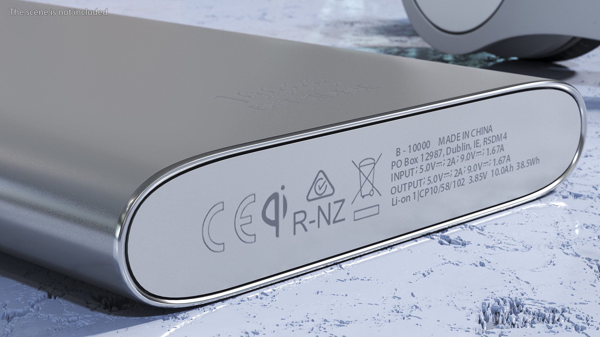 Type A and C Power Bank 10000mAh Silver 3D model