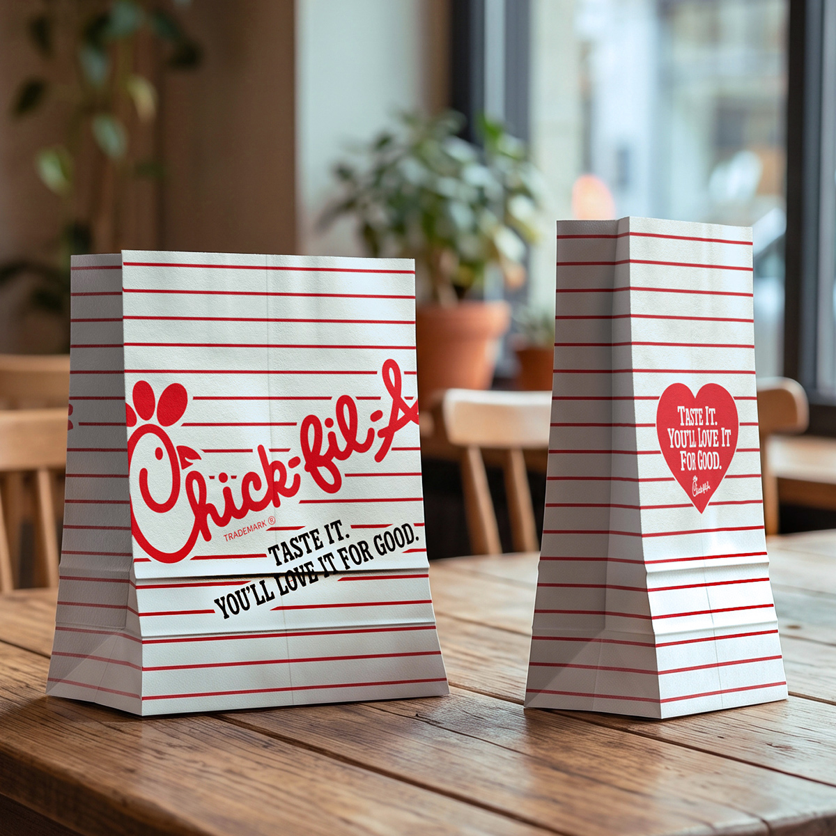 Chick fil A Paper Takeout Bag