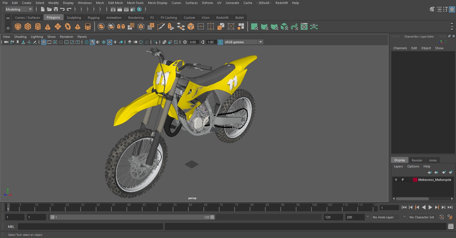 3D model Motocross Motorcycle