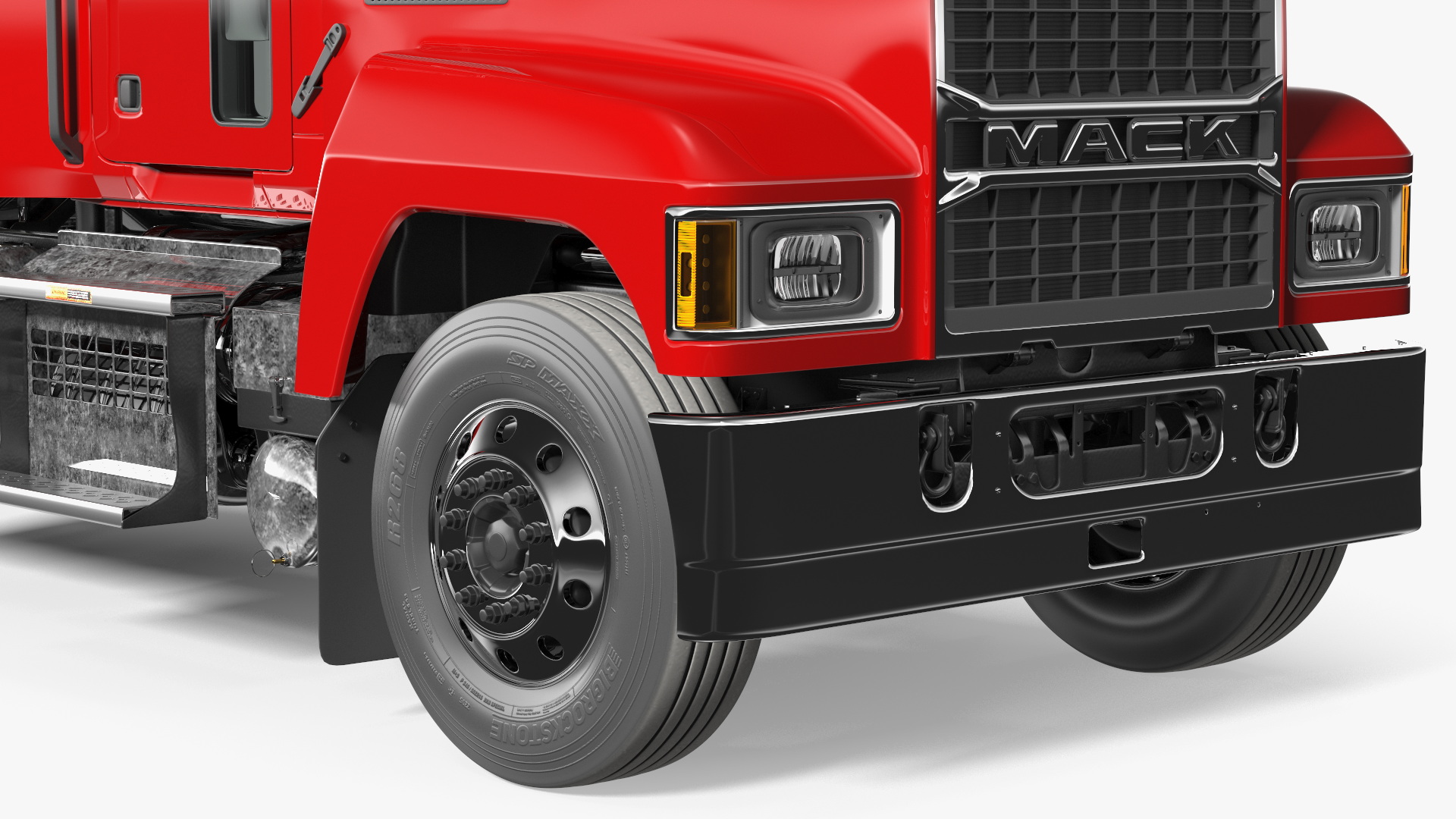 Mack 2025 Pinnacle Day Cab Red Rigged 3D