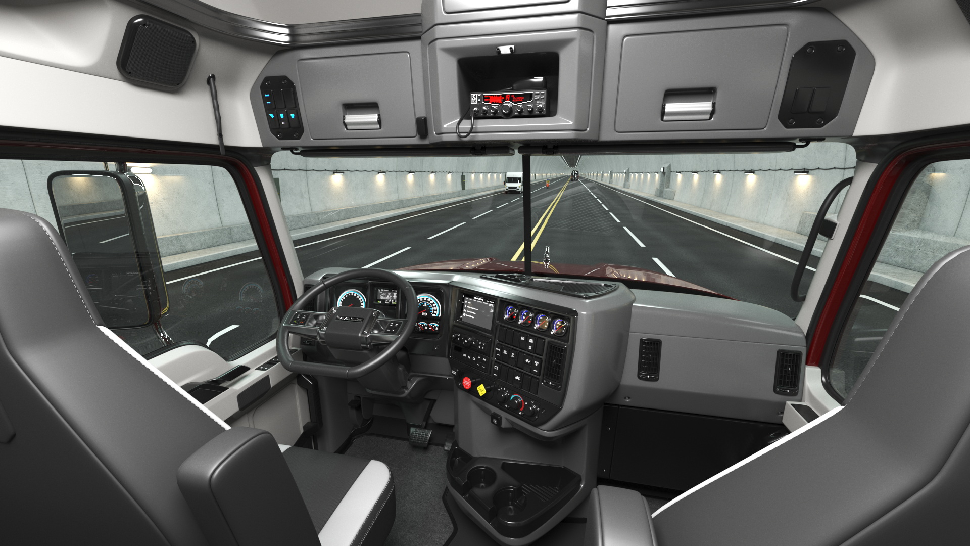 Mack 2025 Pinnacle Day Cab Red Rigged 3D