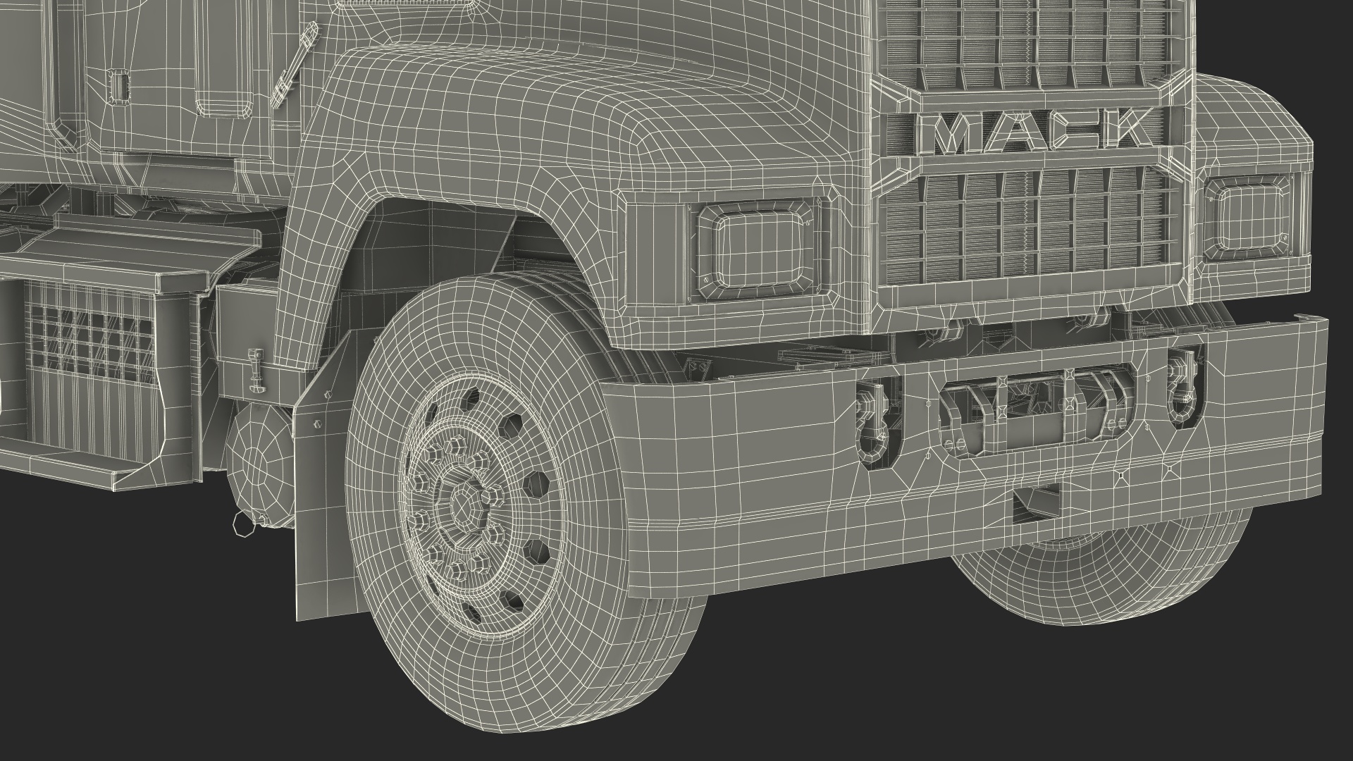 Mack 2025 Pinnacle Day Cab Red Rigged 3D