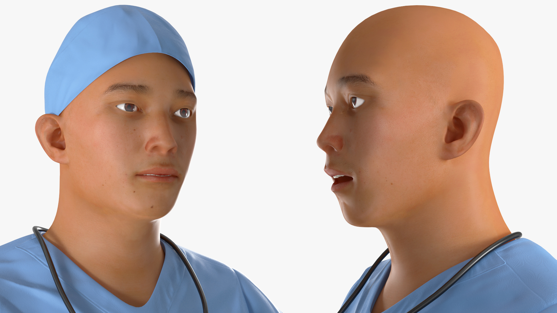 Young Asian Male Doctor Rigged for Cinema 4D 3D model
