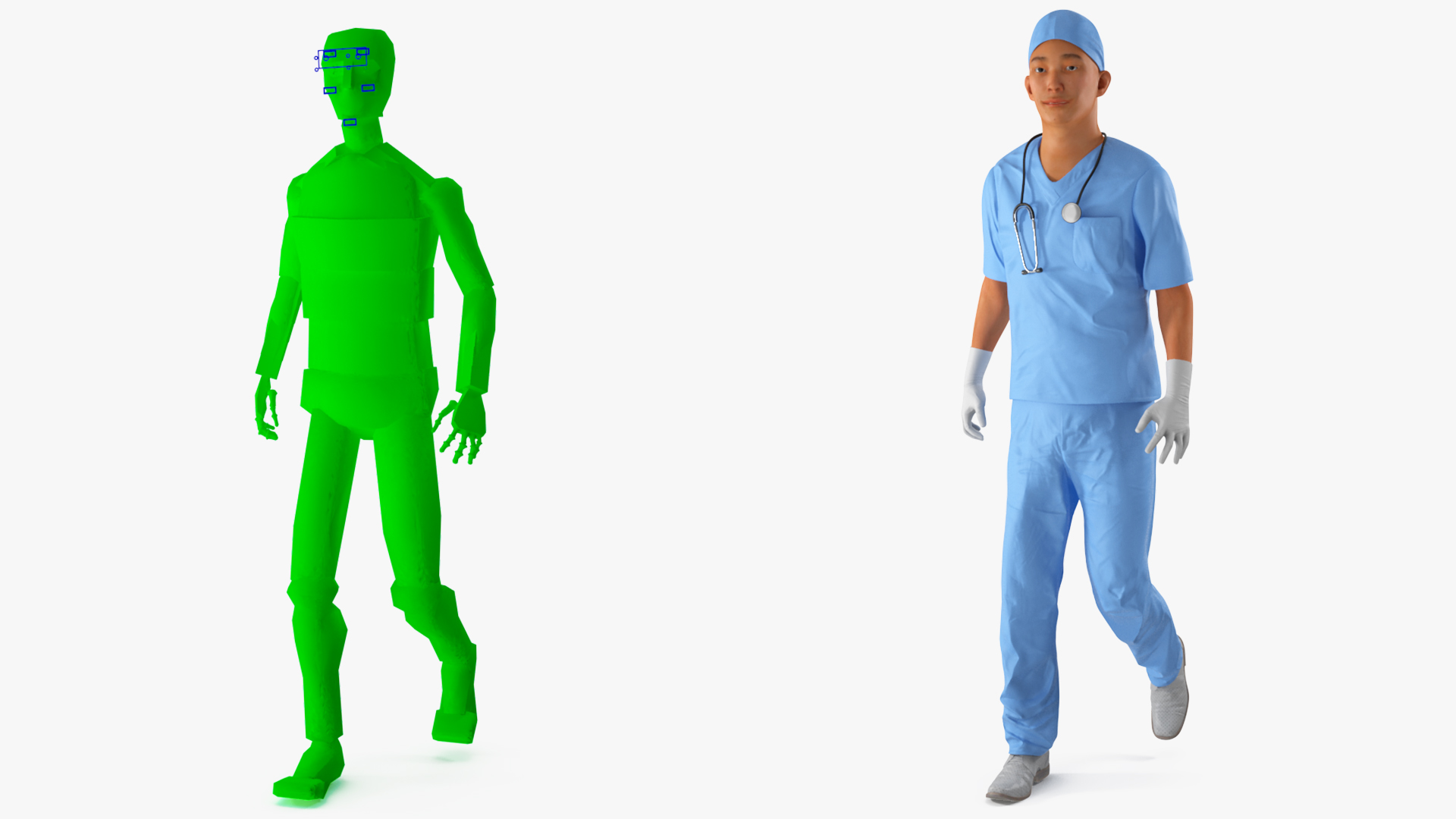 Young Asian Male Doctor Rigged for Cinema 4D 3D model