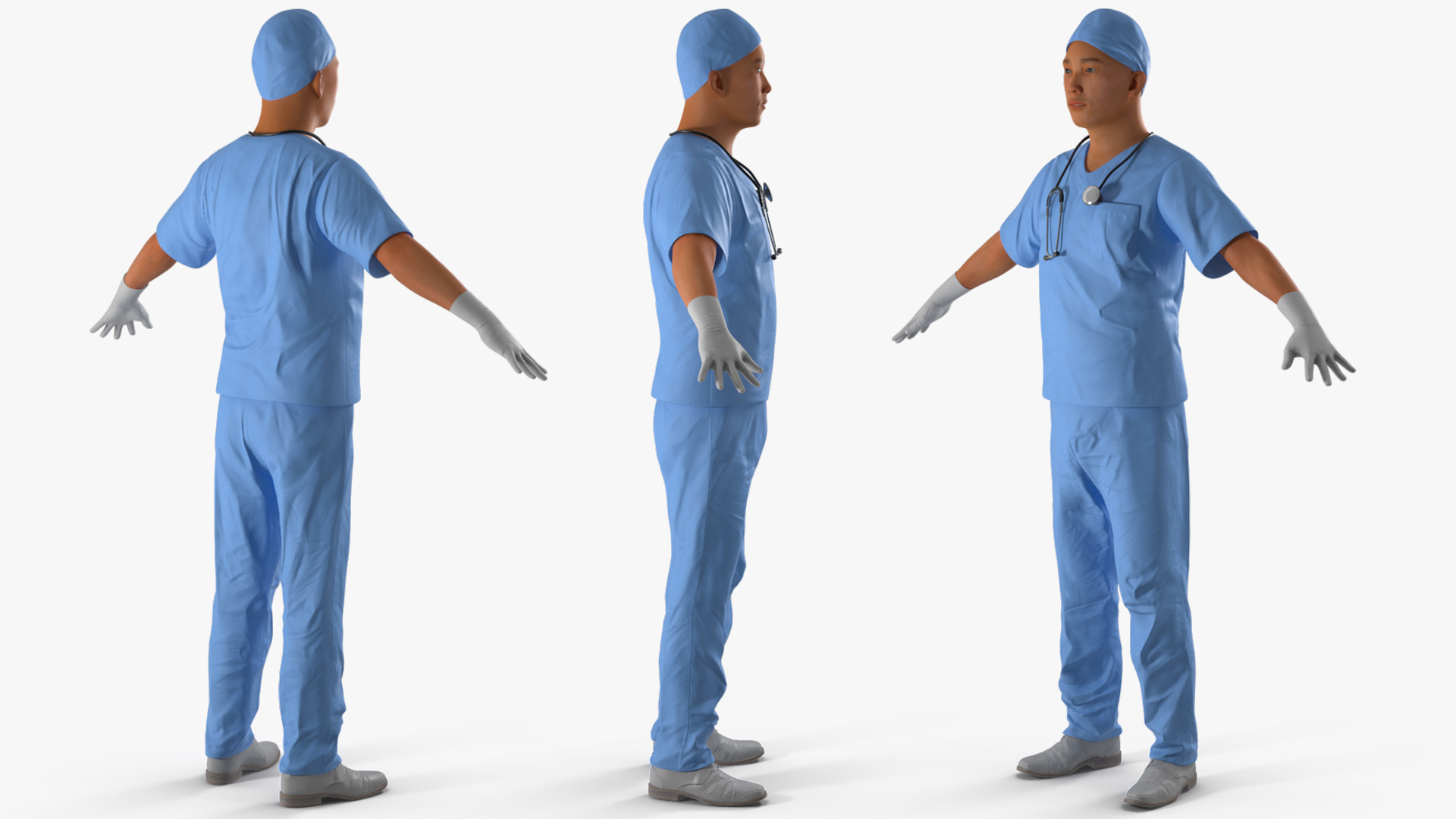 Young Asian Male Doctor Rigged for Cinema 4D 3D model