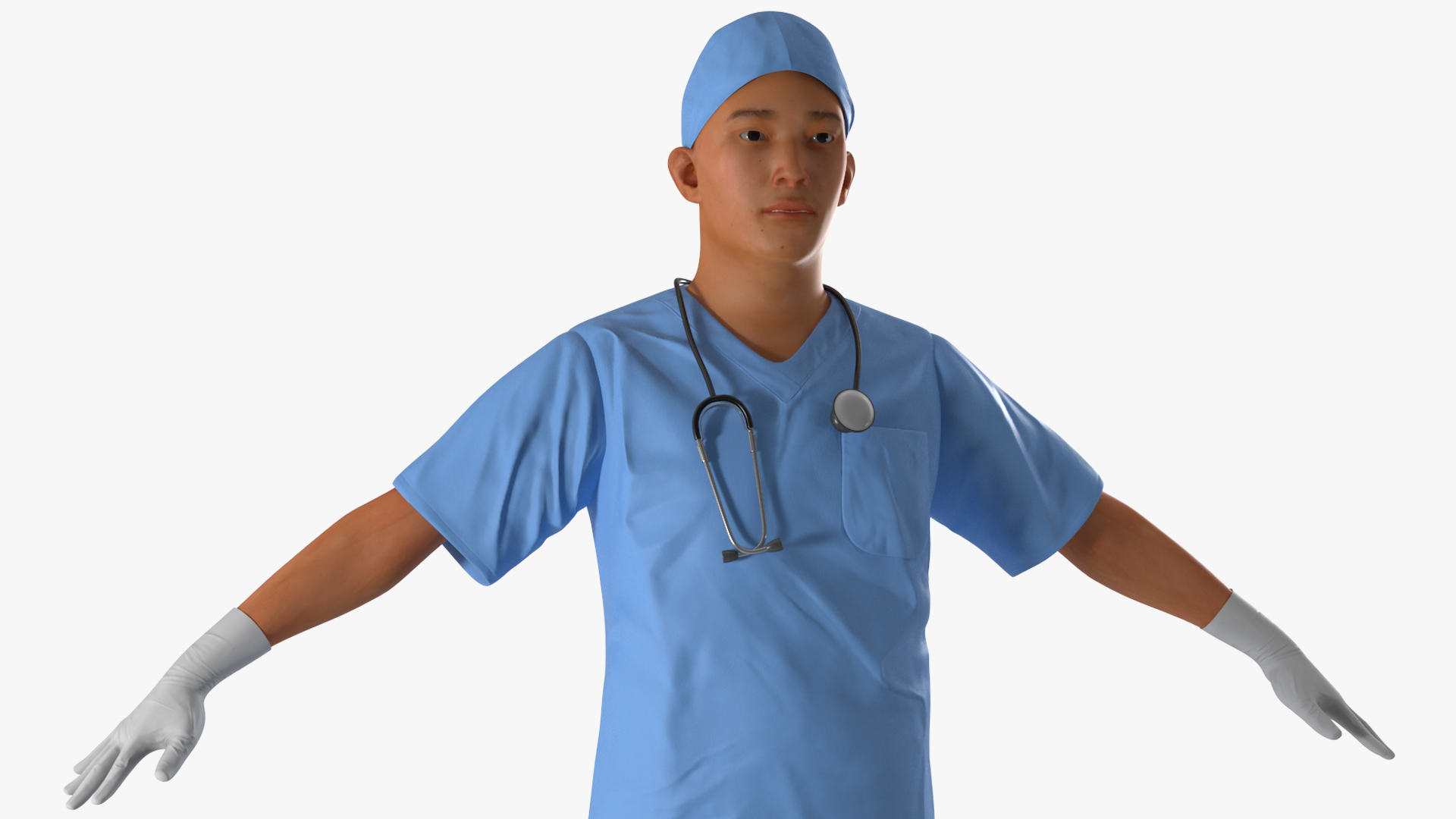 Young Asian Male Doctor Rigged for Cinema 4D 3D model