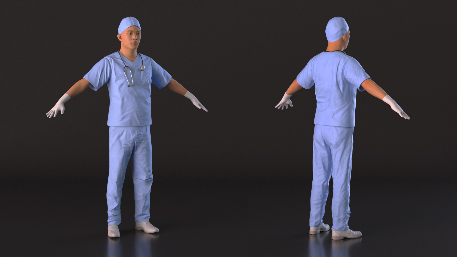 Young Asian Male Doctor Rigged for Cinema 4D 3D model
