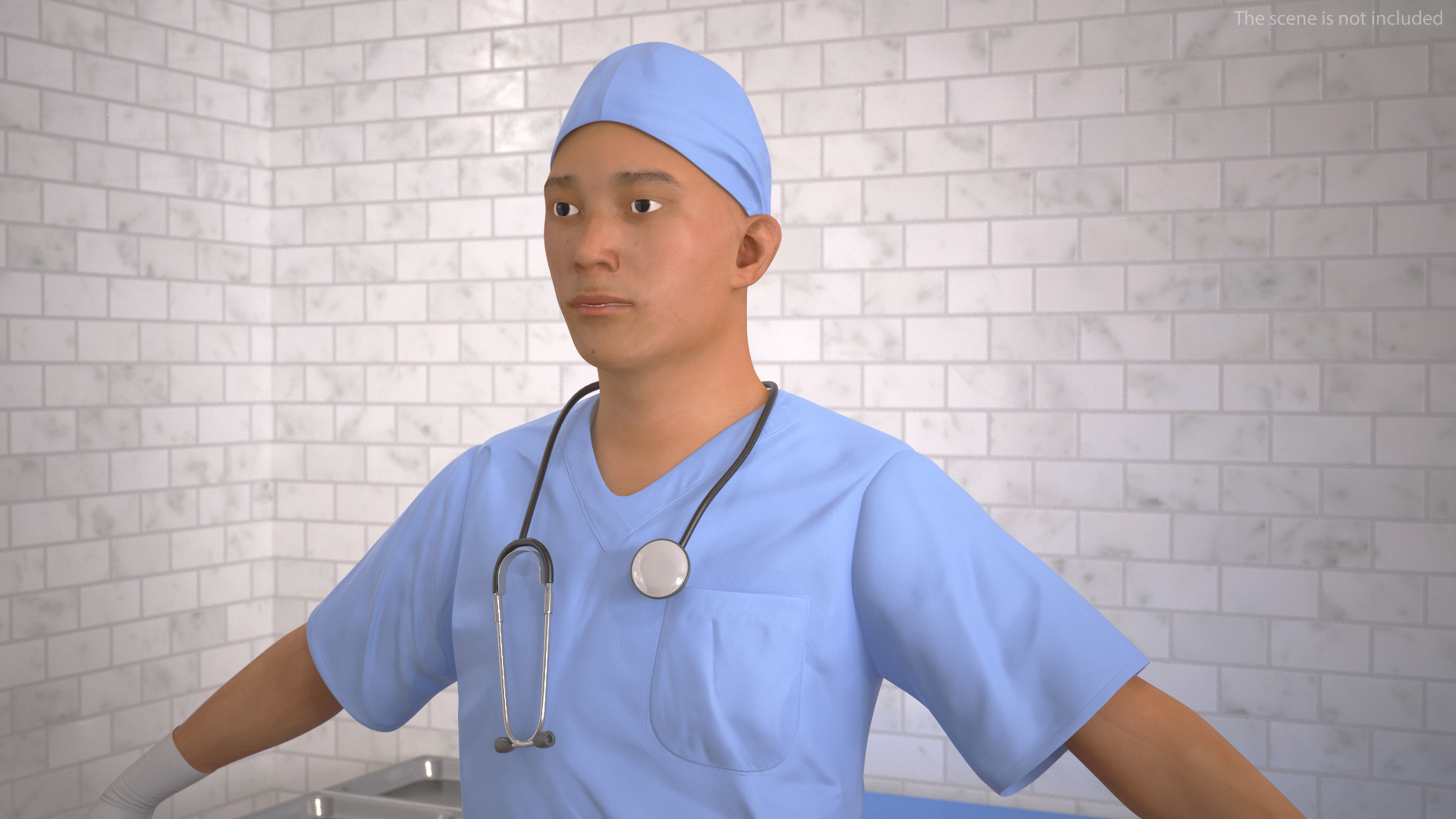 Young Asian Male Doctor Rigged for Cinema 4D 3D model