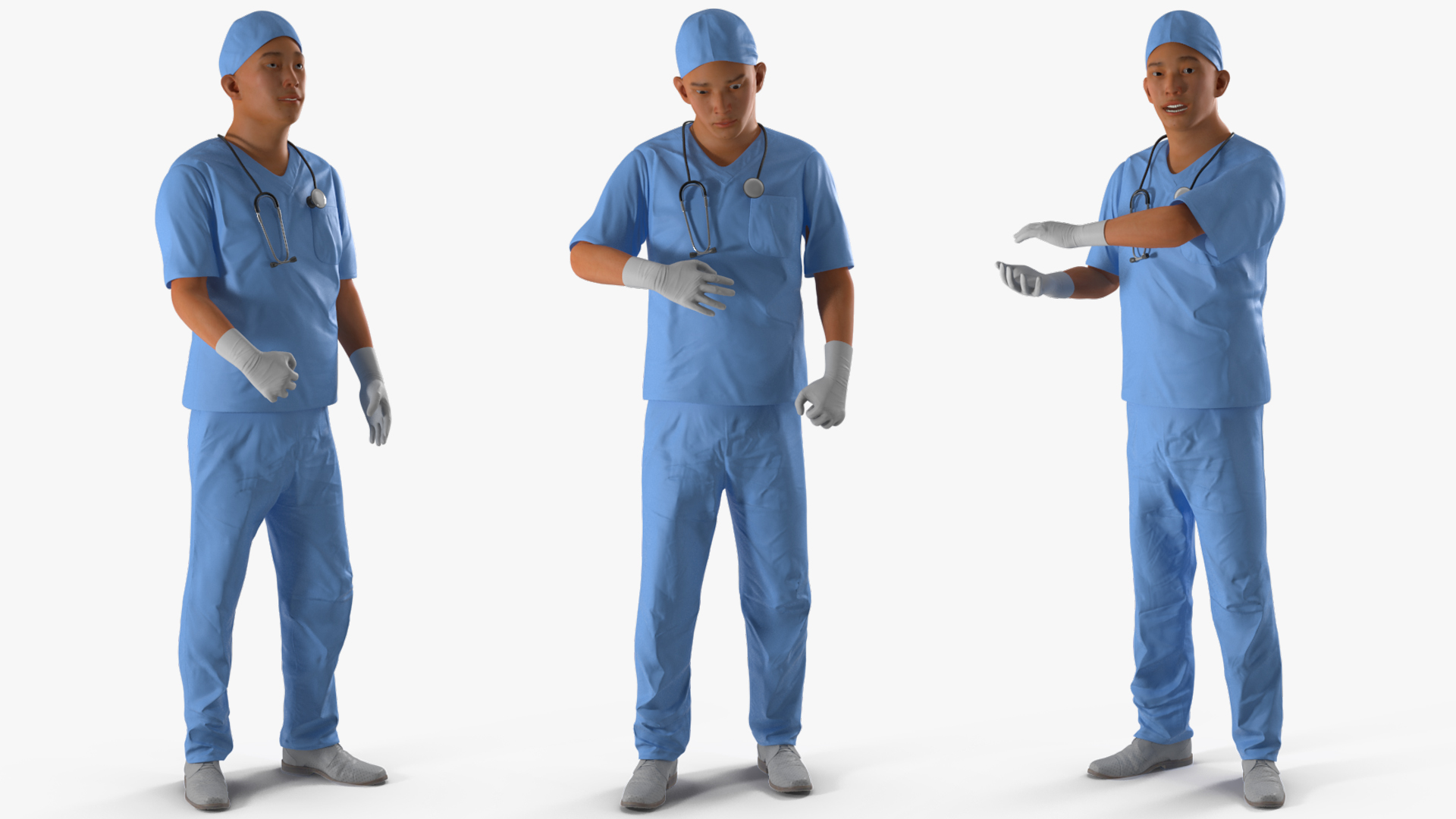 Young Asian Male Doctor Rigged for Cinema 4D 3D model