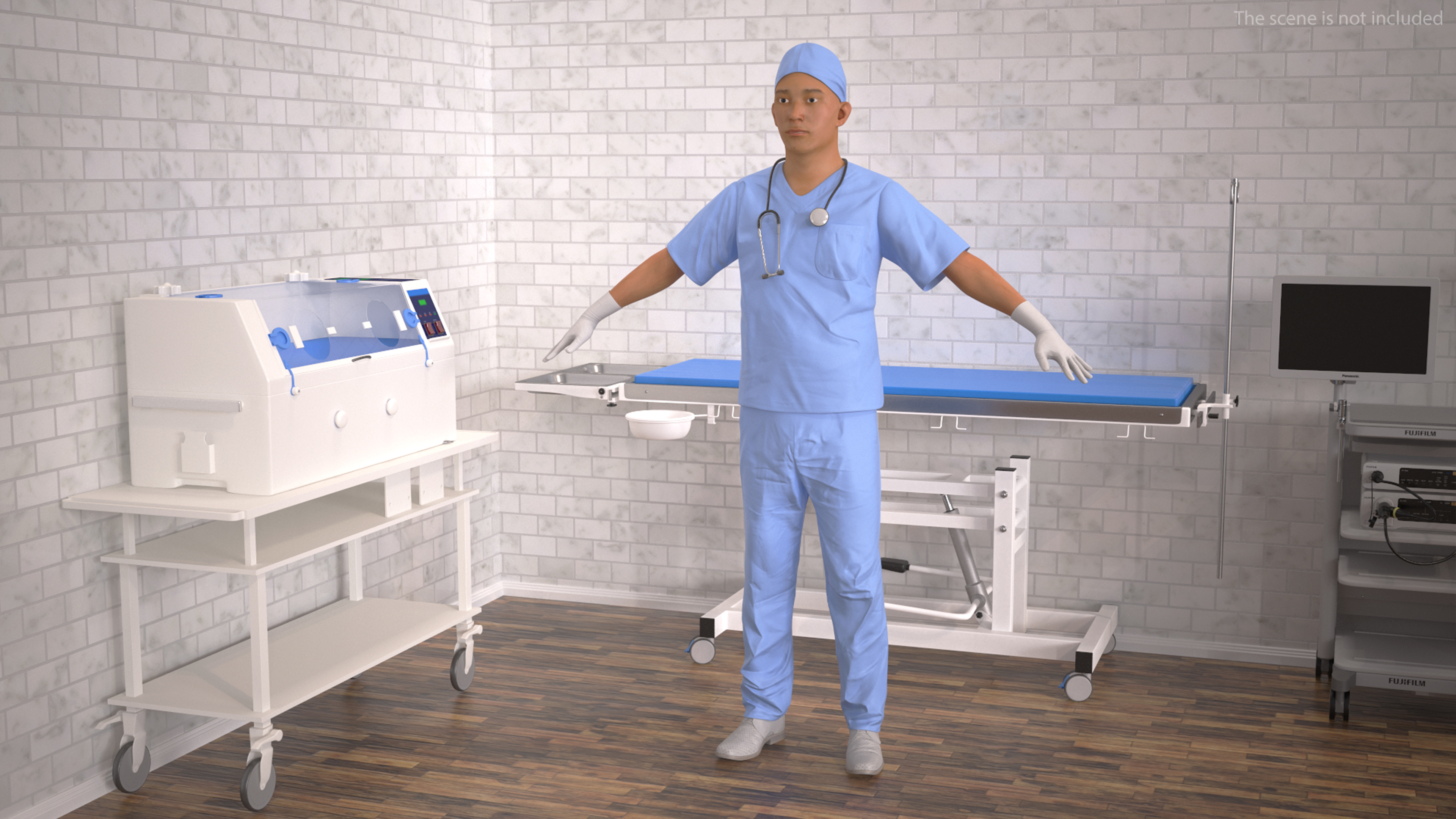 Young Asian Male Doctor Rigged for Cinema 4D 3D model