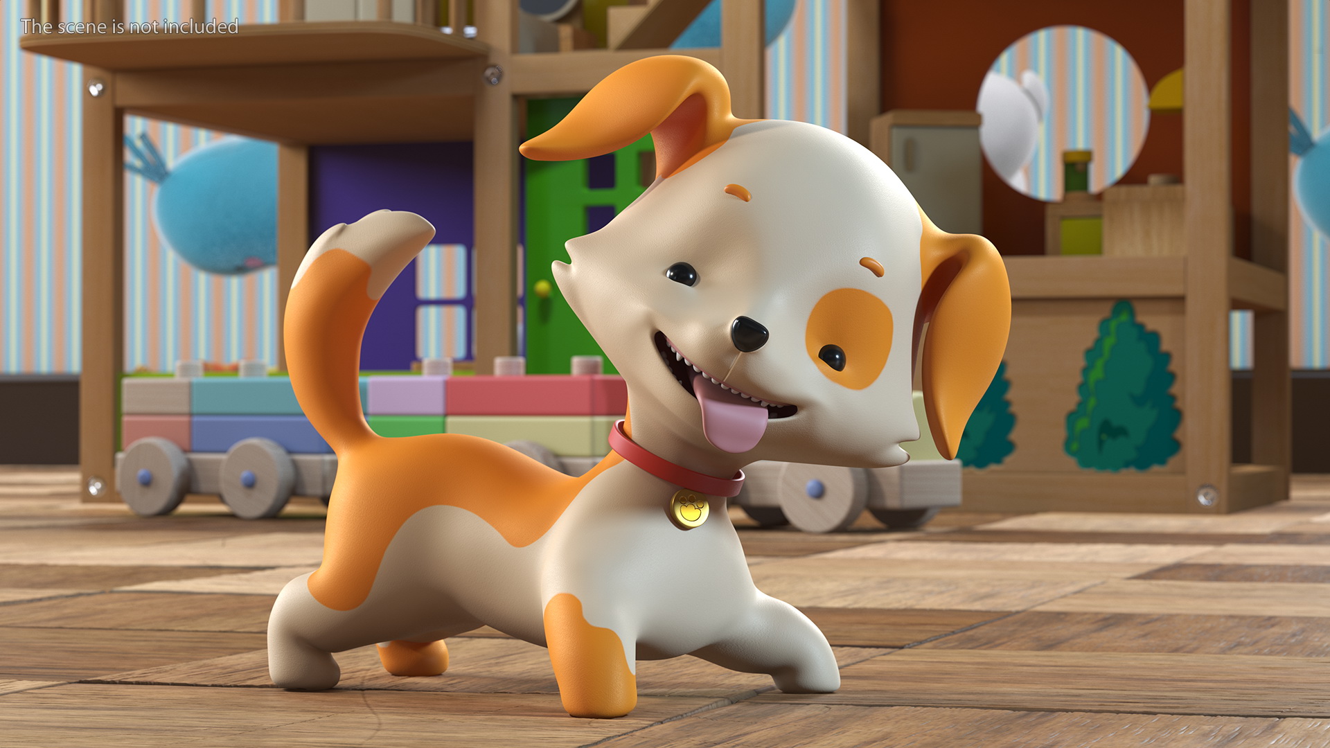 Cartoon Puppy Dog Rigged 3D model