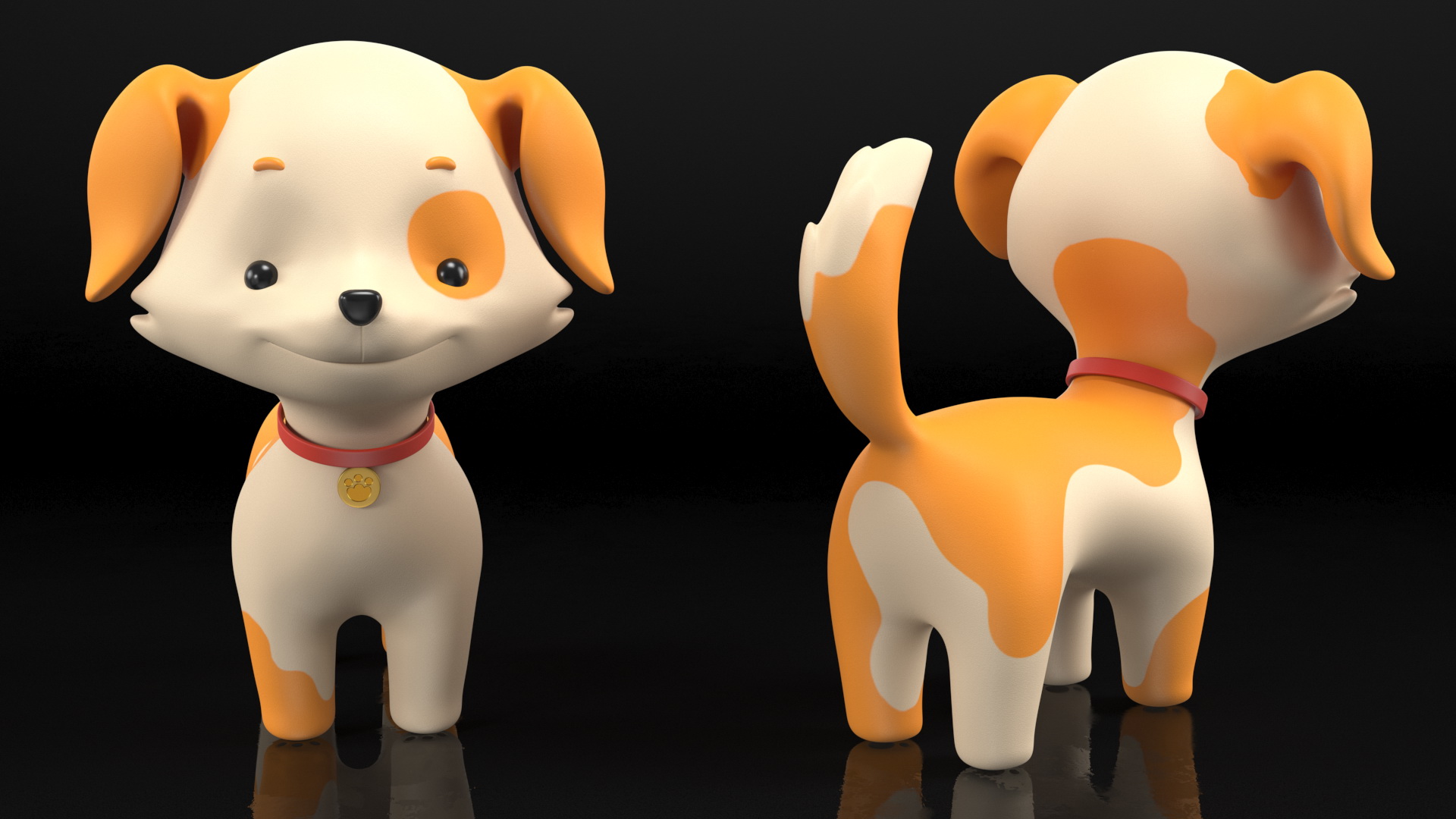 Cartoon Puppy Dog Rigged 3D model