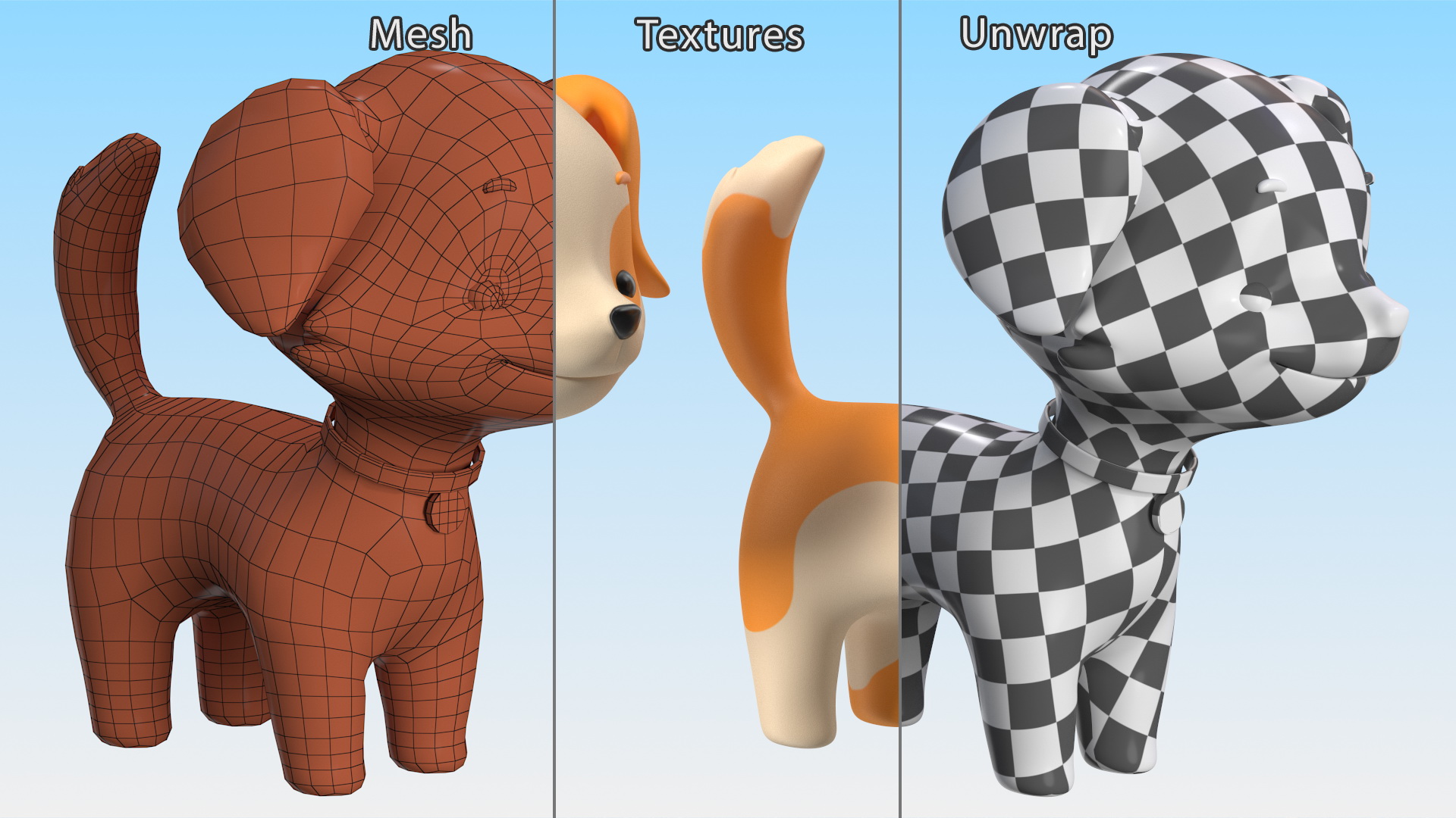 Cartoon Puppy Dog Rigged 3D model