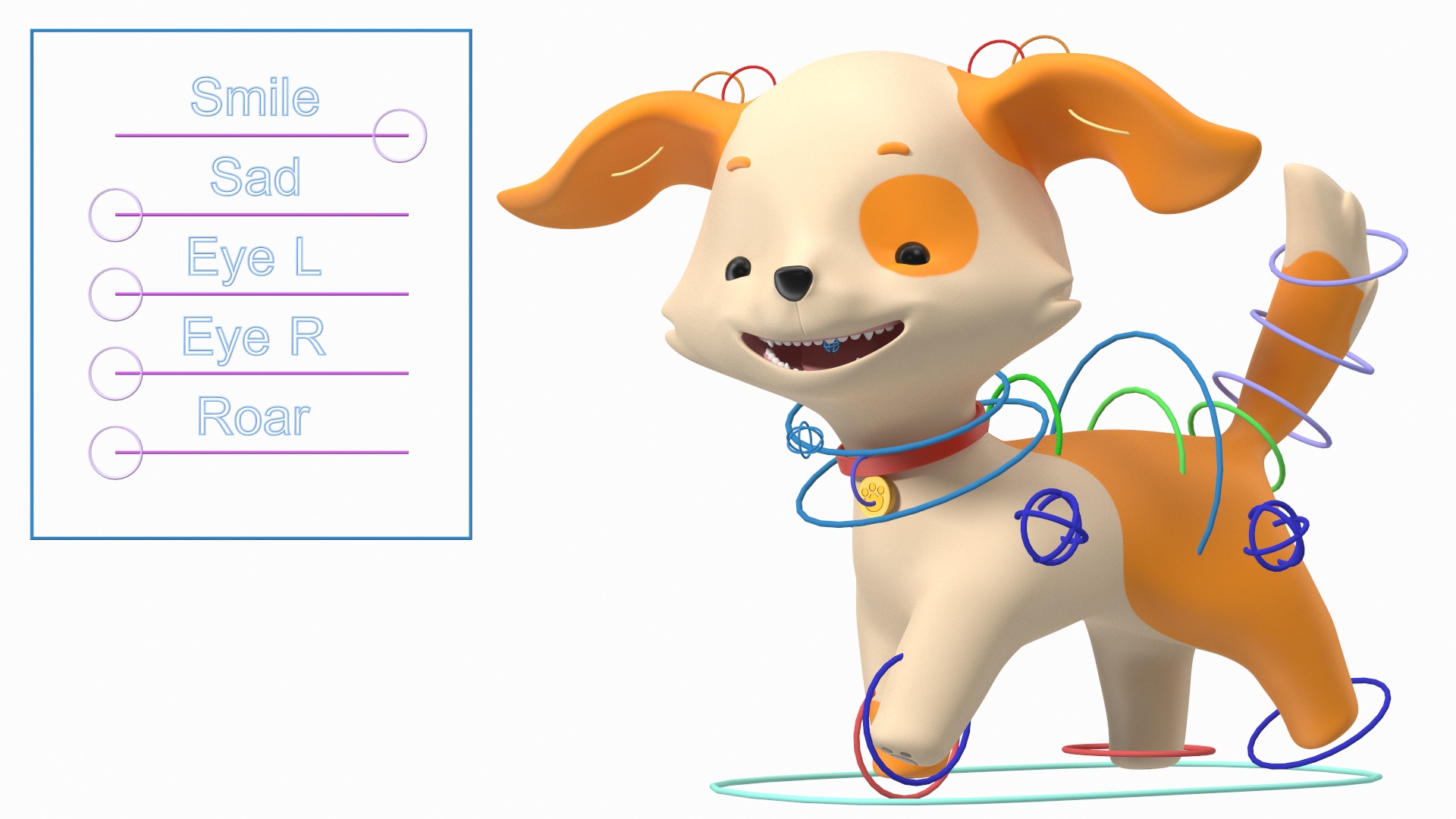 Cartoon Puppy Dog Rigged 3D model