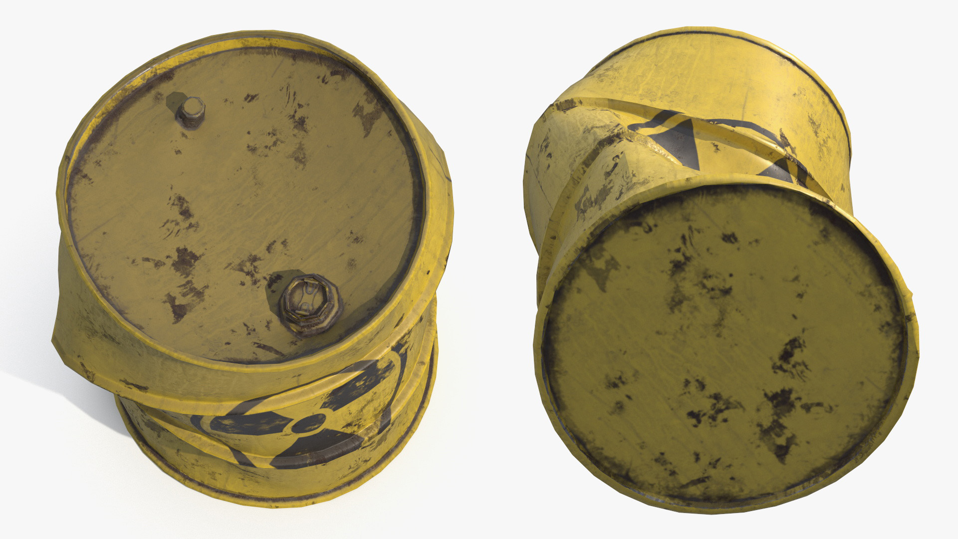 Damaged Steel Container for Toxic Waste Game Ready, view 4