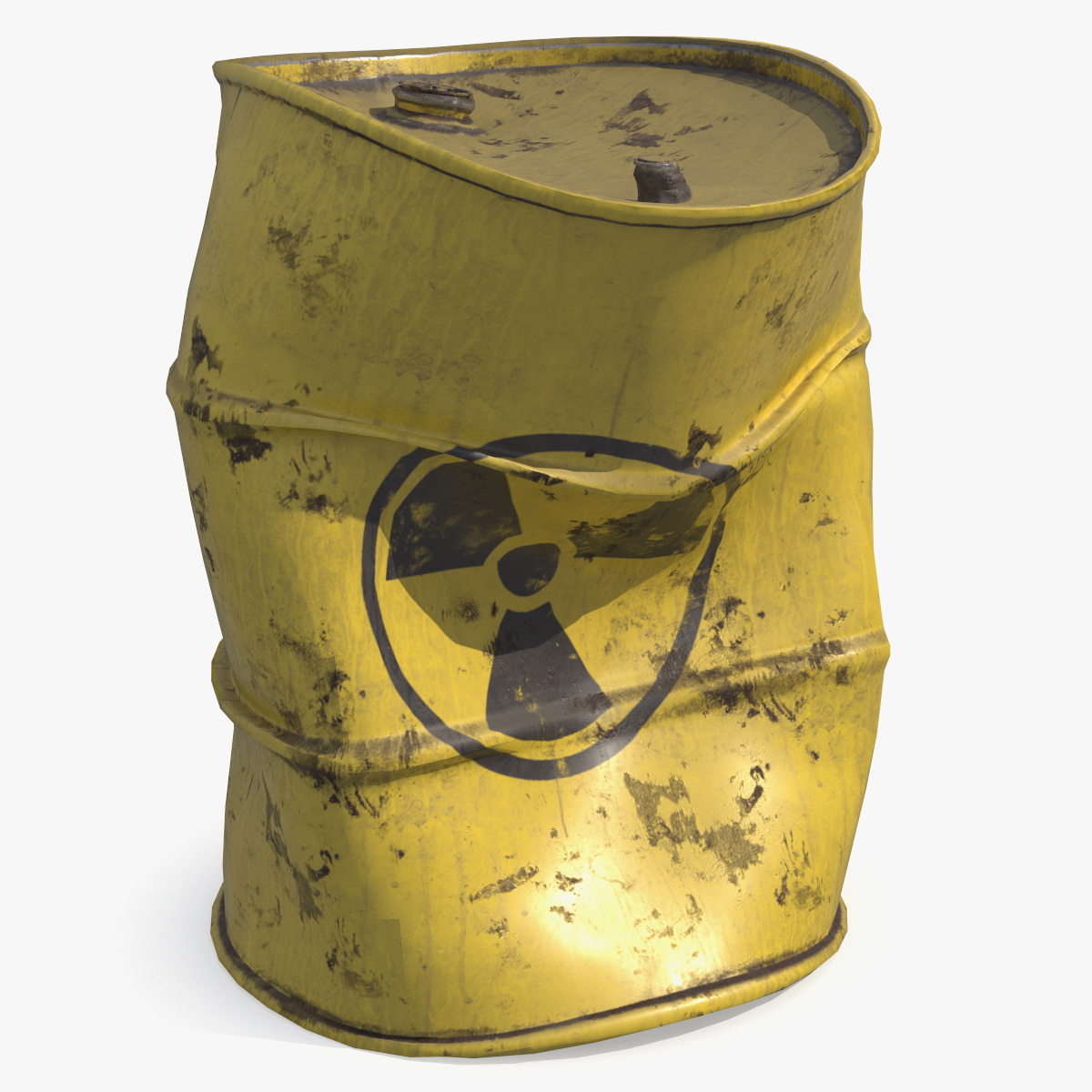 Damaged Steel Container for Toxic Waste Game Ready 3D model preview