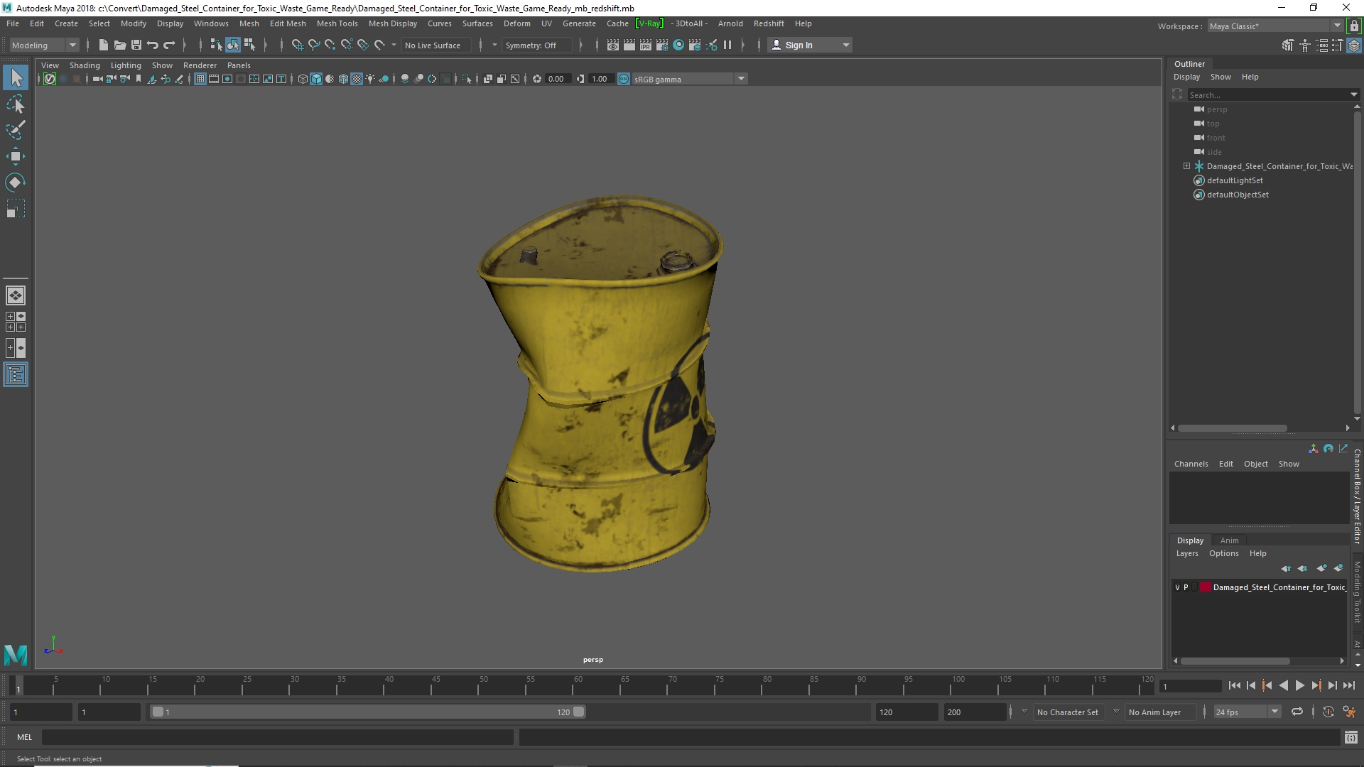 Damaged Steel Container for Toxic Waste Game Ready, view 10