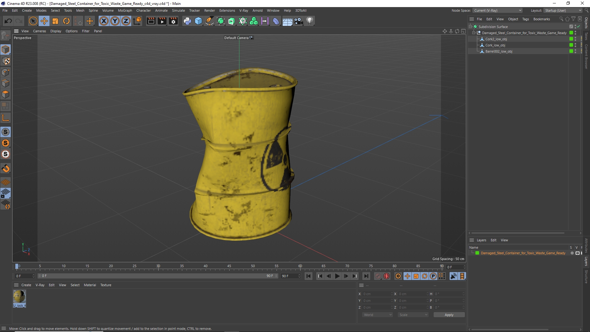 Damaged Steel Container for Toxic Waste Game Ready, view 11
