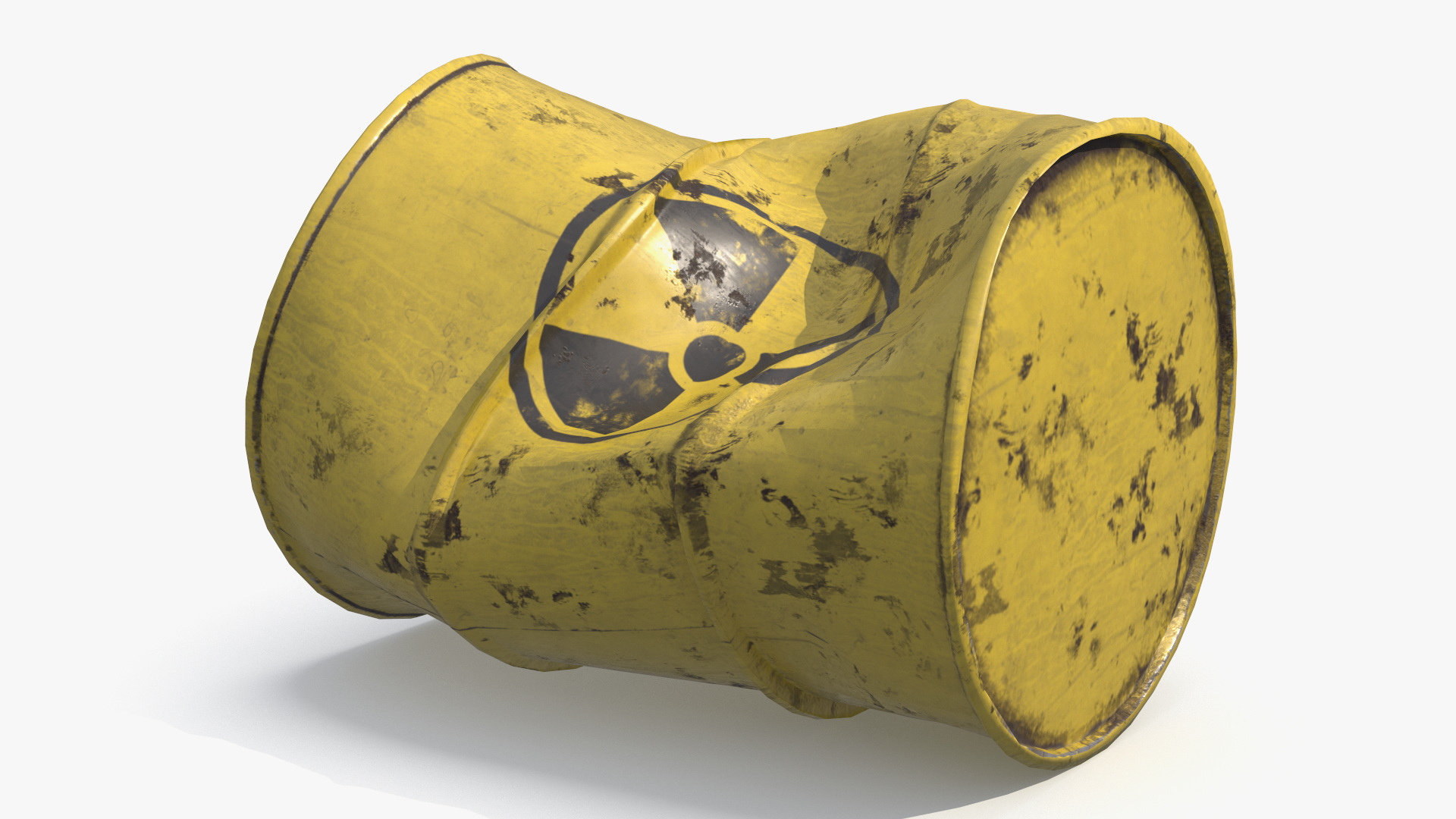 Damaged Steel Container for Toxic Waste Game Ready, view 5