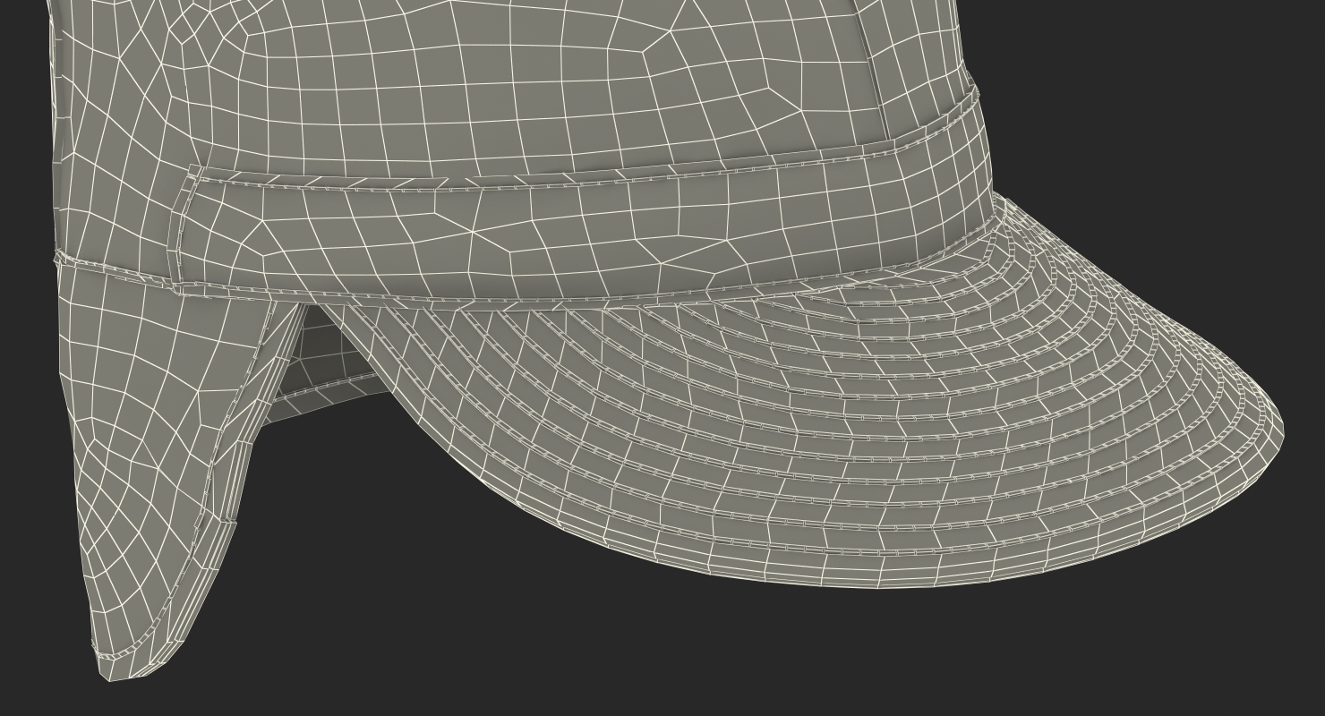 3D model Field Cap with Earflaps Olive Green