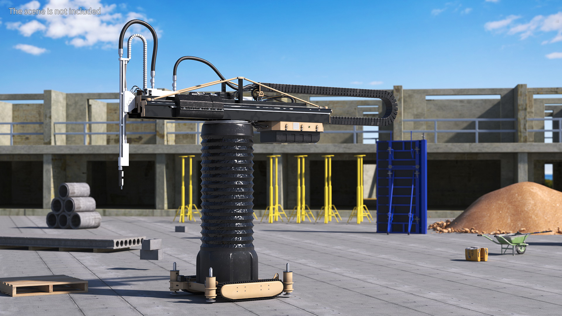 Apis Cor Construction 3D Printer Rigged 3D model