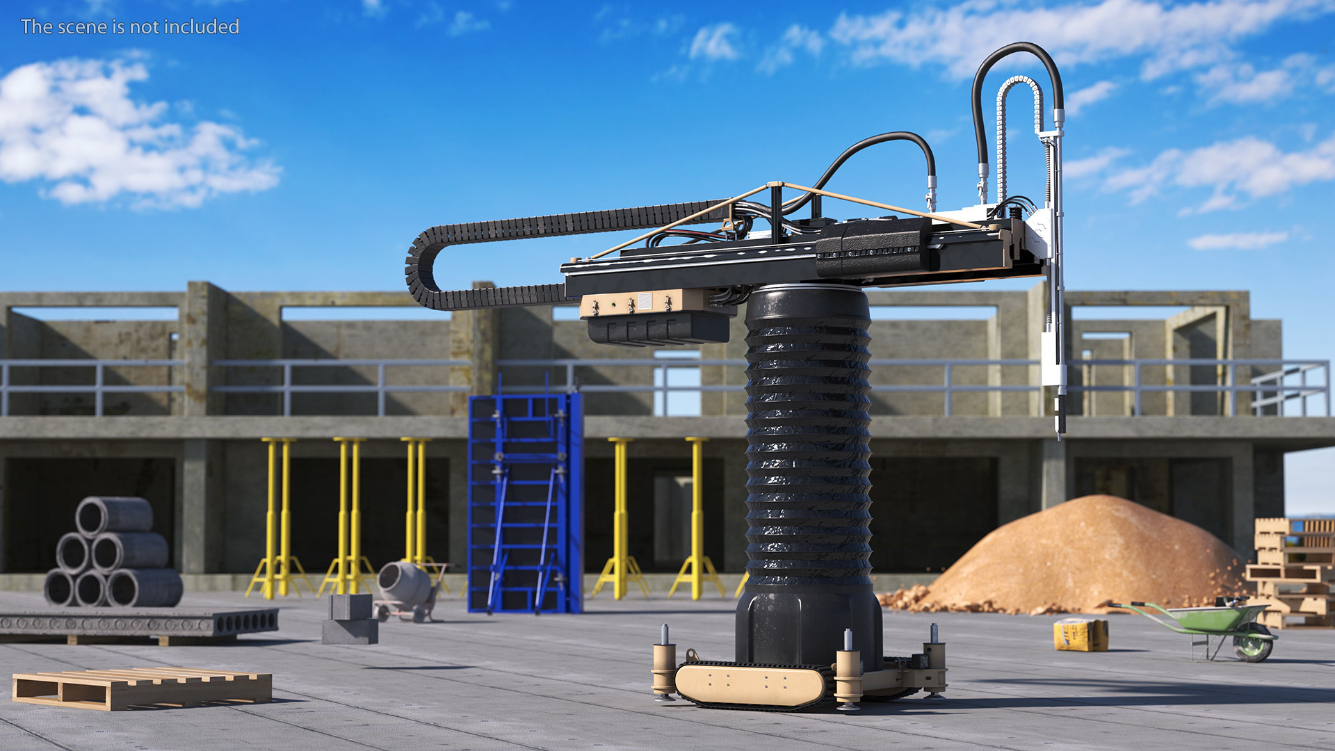 Apis Cor Construction 3D Printer Rigged 3D model
