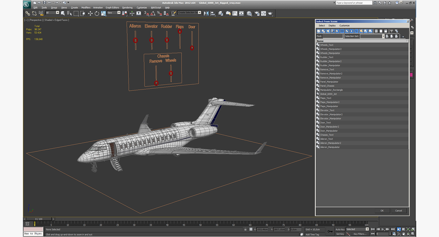 Global 6000 Jet Rigged 3D