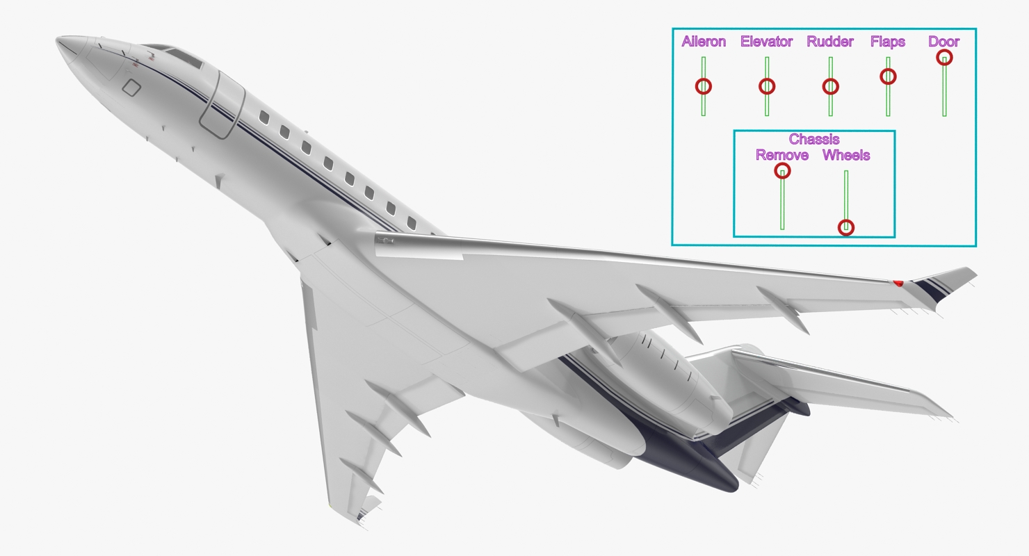 Global 6000 Jet Rigged 3D