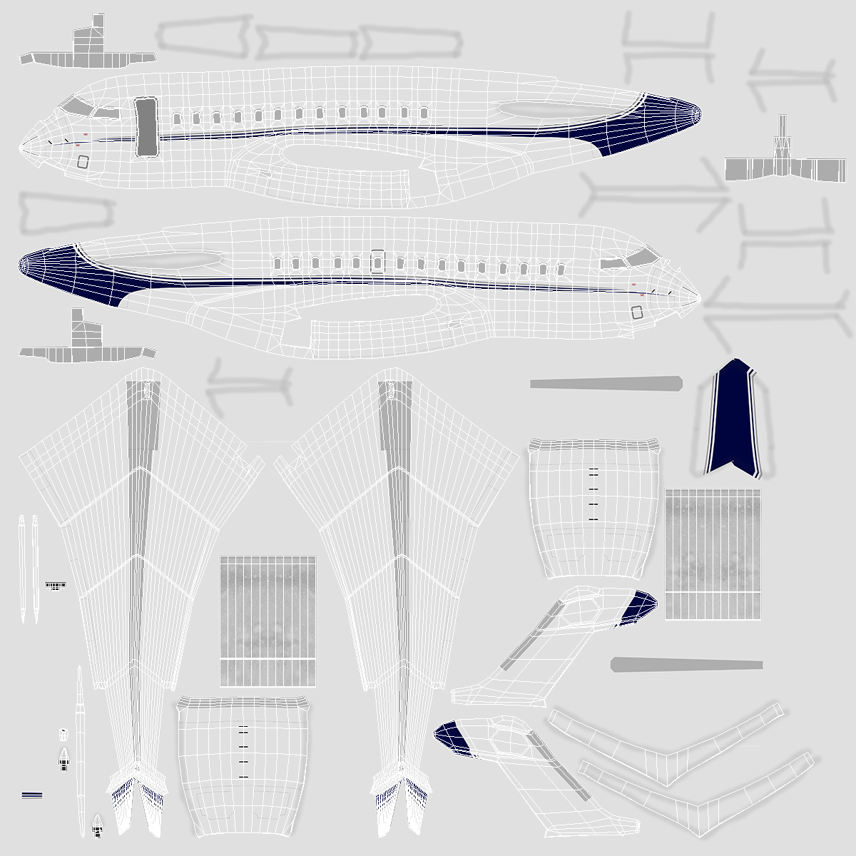 Global 6000 Jet Rigged 3D