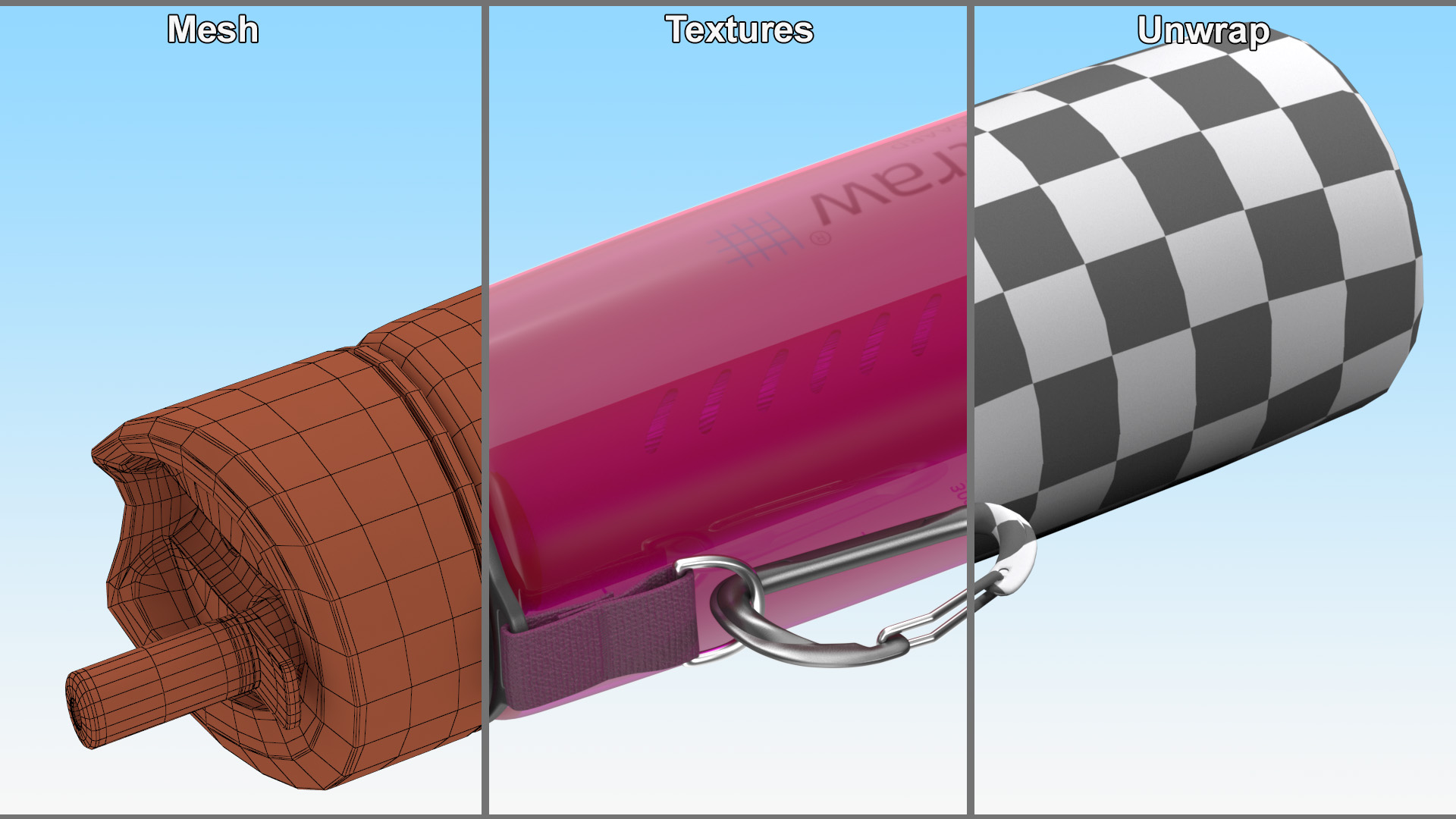 Personal Water Bottle with Filter Red 3D