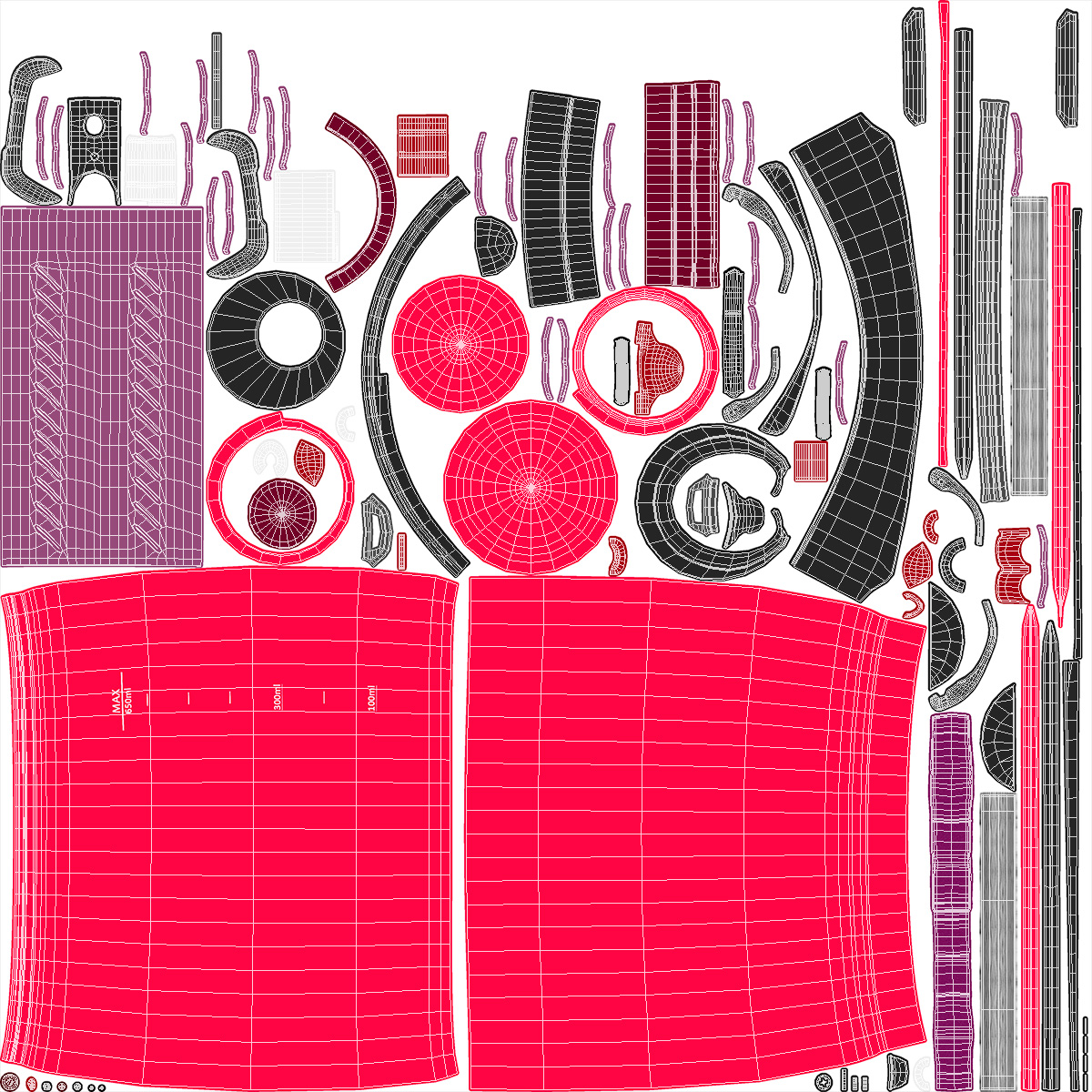 Personal Water Bottle with Filter Red 3D