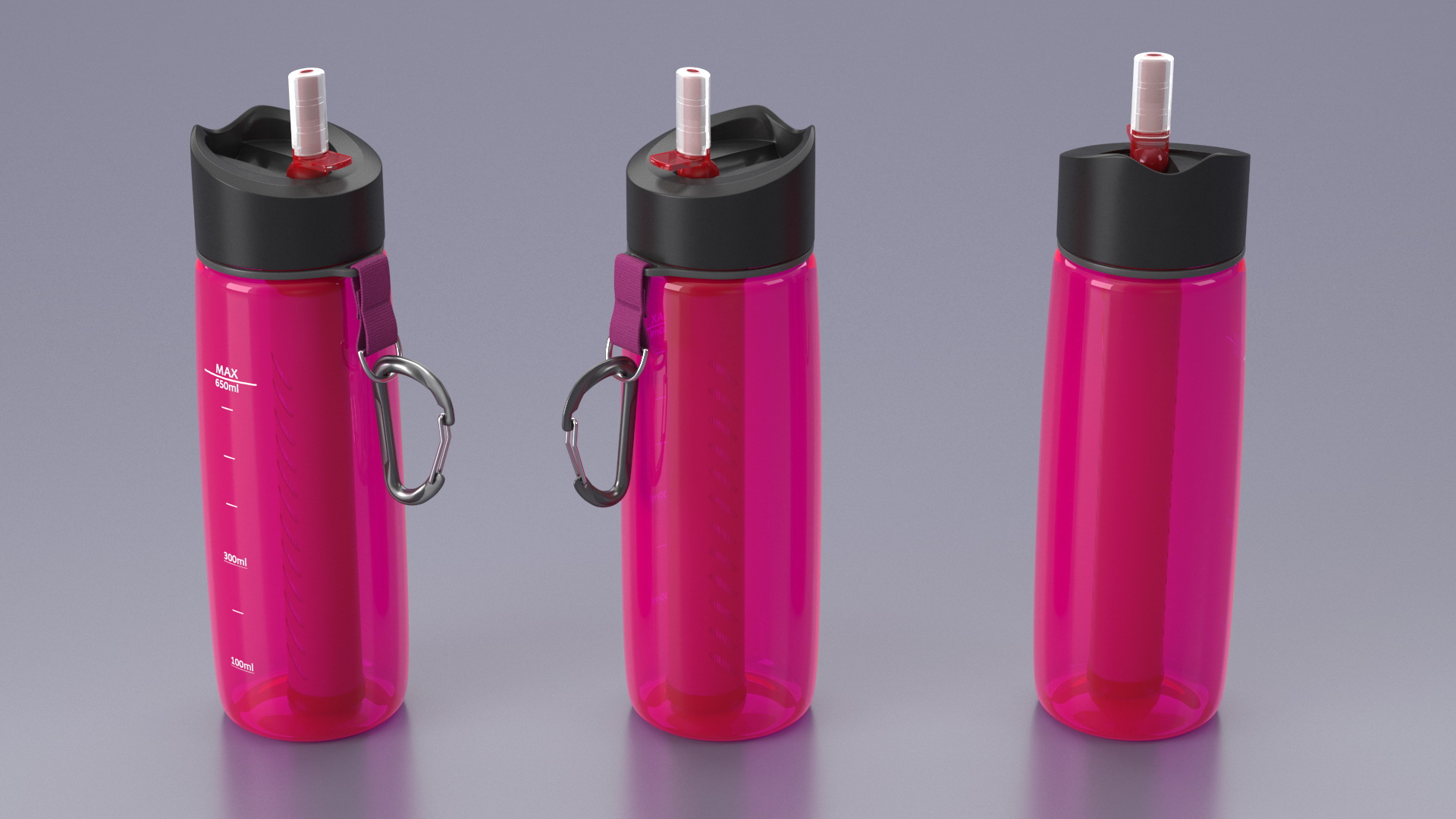 Personal Water Bottle with Filter Red 3D