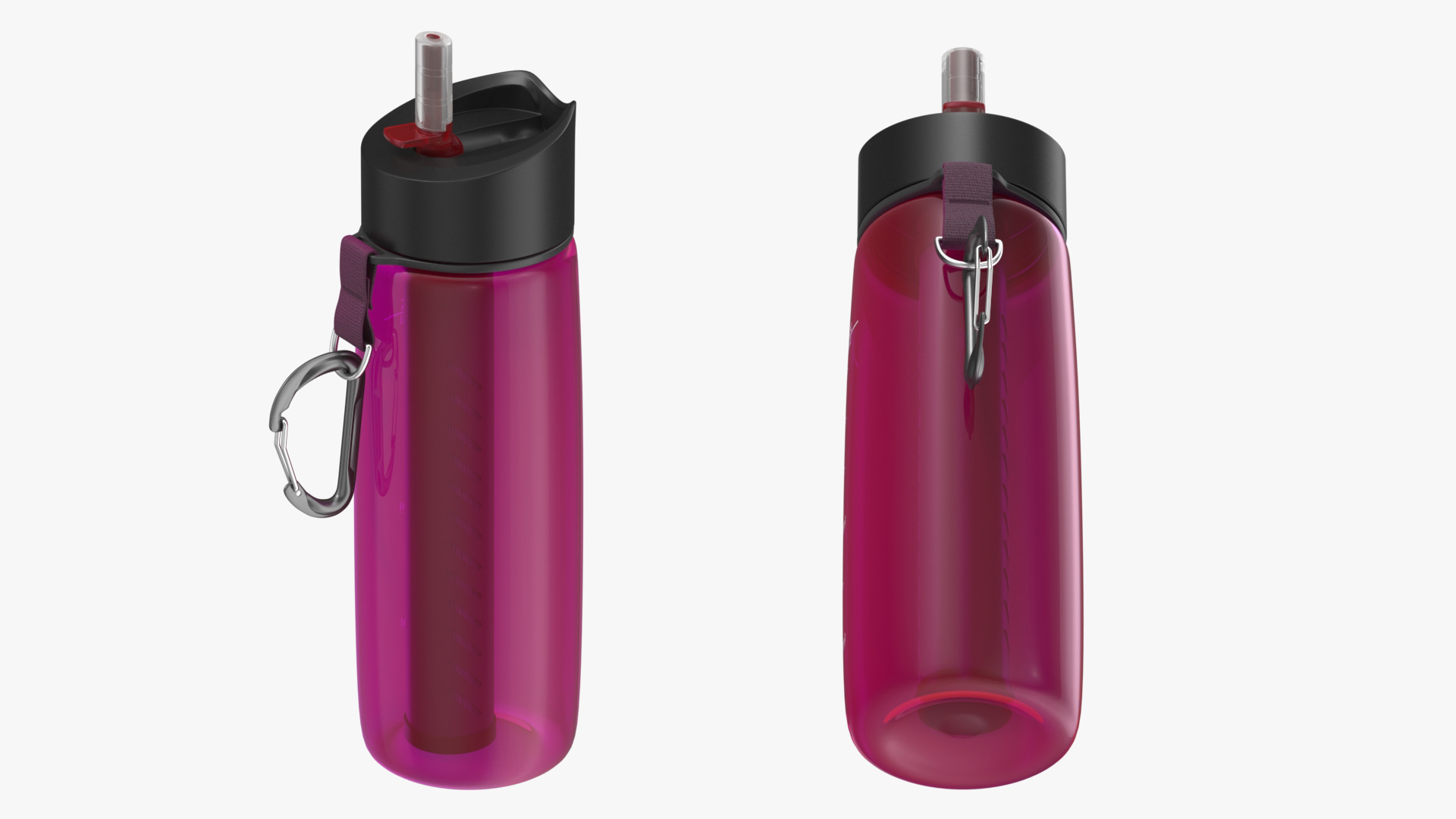 Personal Water Bottle with Filter Red 3D