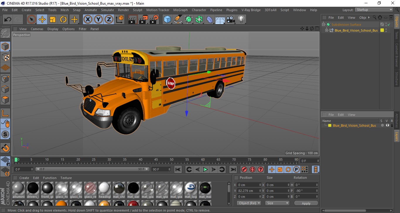 Blue Bird Vision School Bus 3D