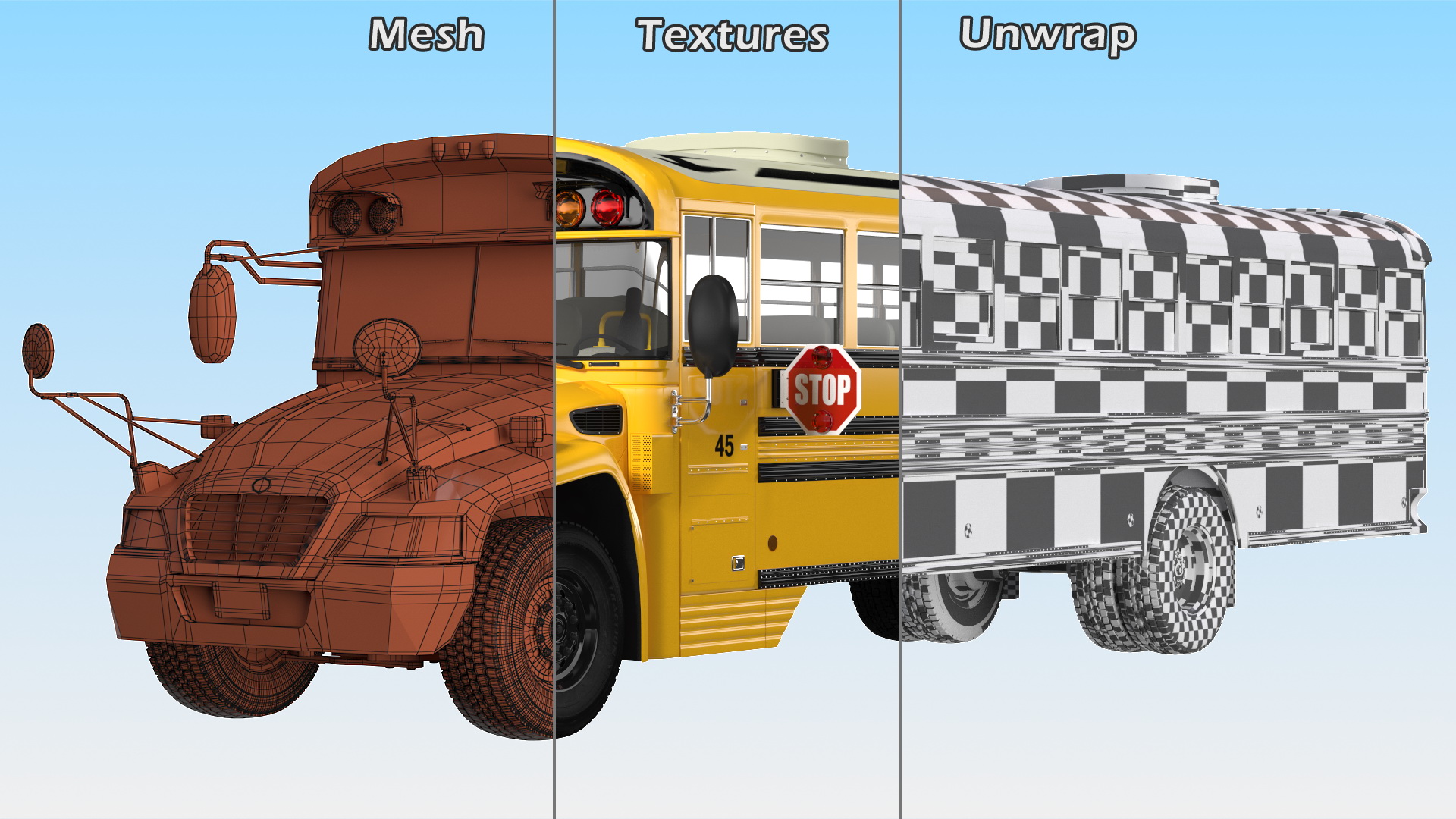 Blue Bird Vision School Bus 3D