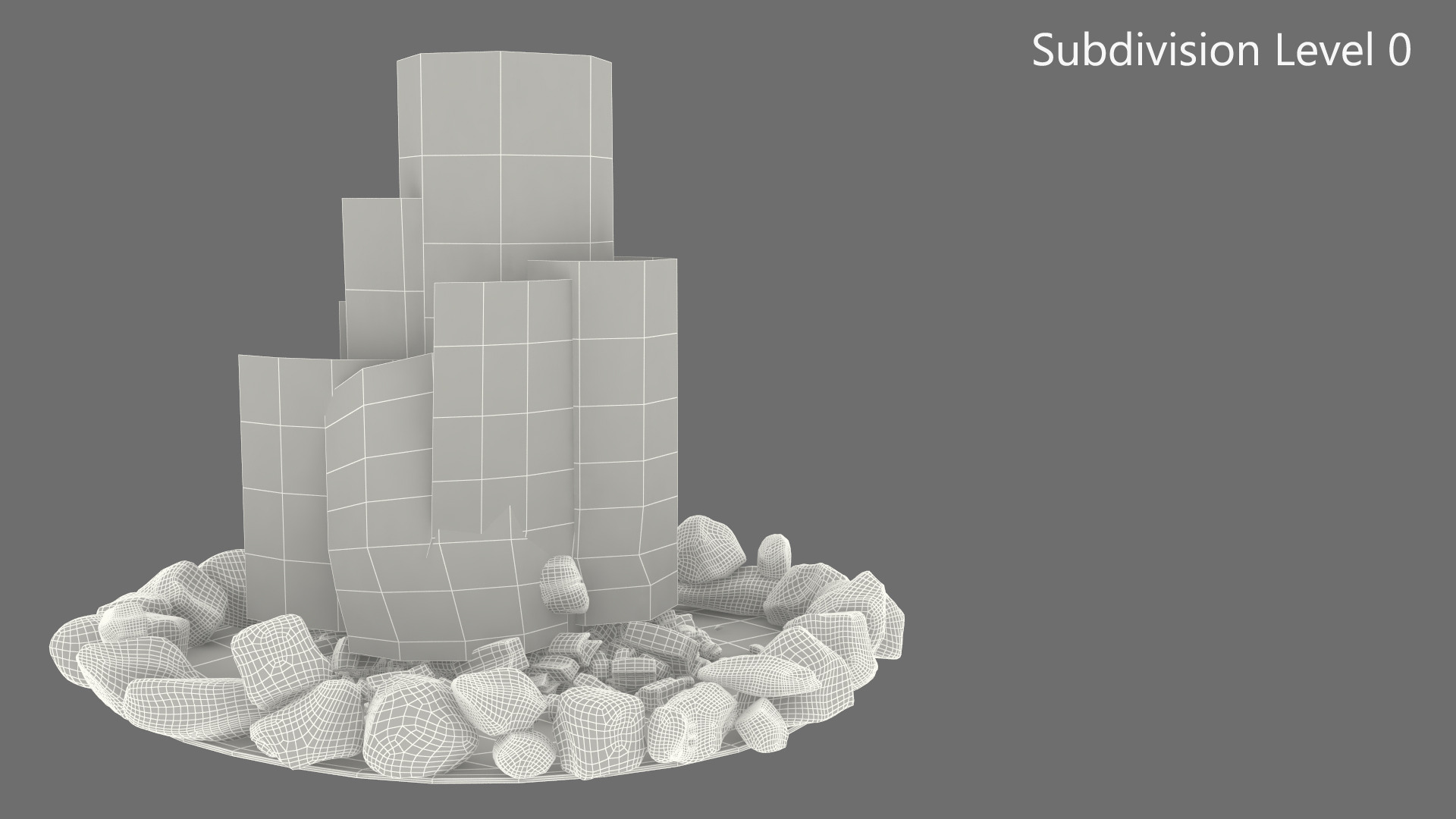 3D Campfire Pit with Bonfire Burning model