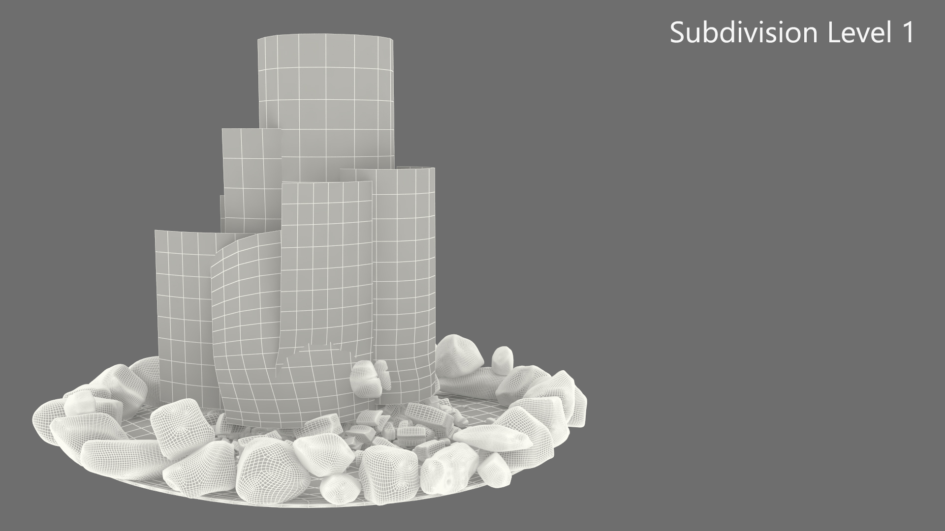 3D Campfire Pit with Bonfire Burning model